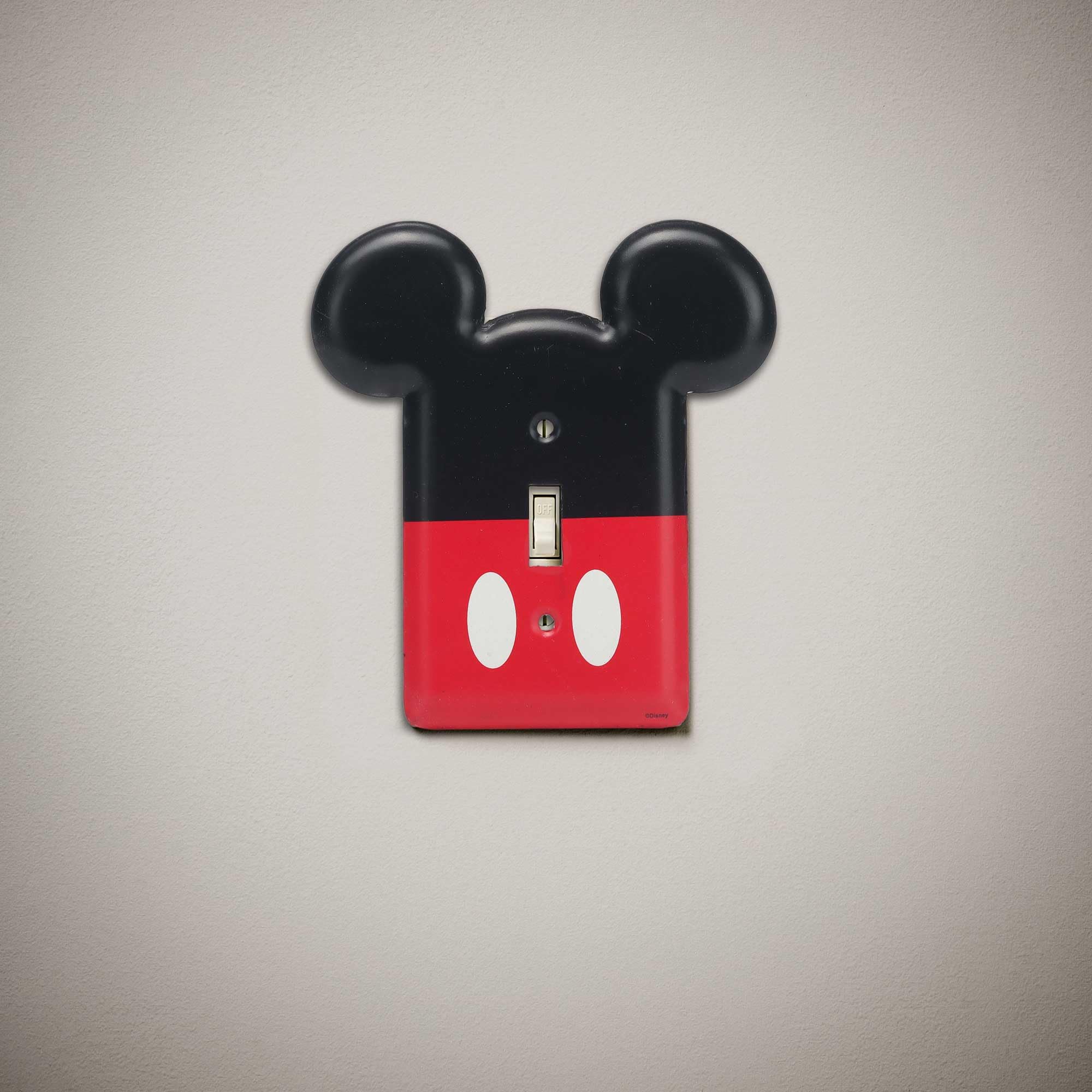 Open Road Brands Disney Mickey Mouse Metal Light Switch Plate, Small, Black - Perfect for Kids' Bedroom, Play Room, or Movie Room