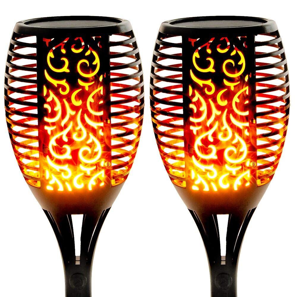 Walensee Solar Lights Outdoor Upgraded 43"(2 Pack) 96 Led Waterproof Flickering Flames Torch Lights Outdoor Solar Spotlights Landscape Decoration Lighting Dusk To Dawn Auto On/Off Security Torch Light
