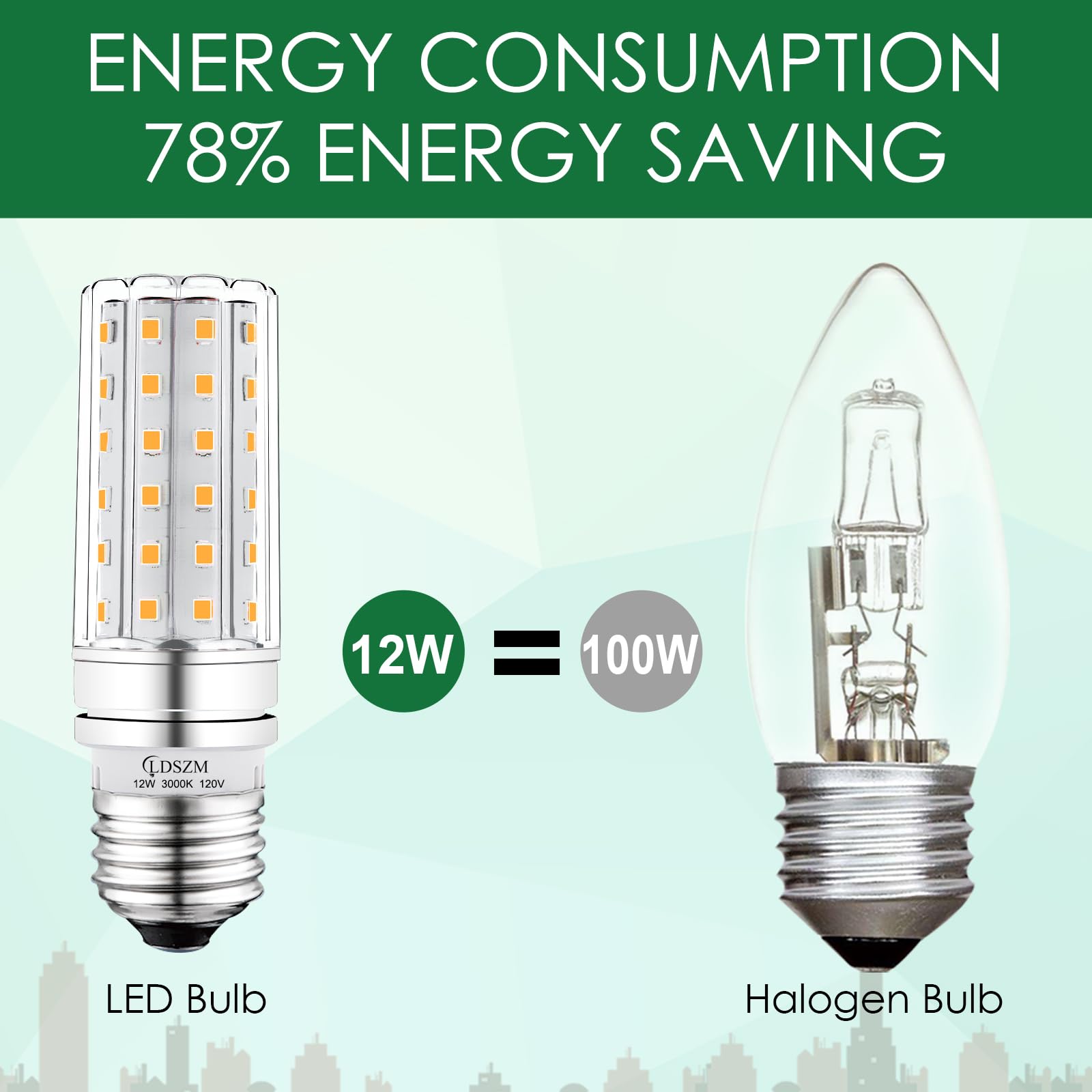 LDSZM LED Light Bulb 12W 100W Equivalent 1200 Lumen Warm White E26 Base Pack of 4