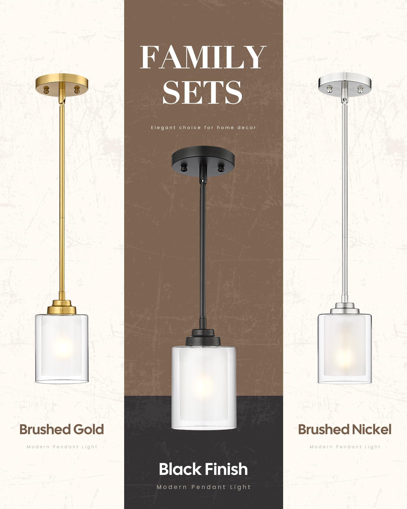 Tengxin Modern Pendant Light  Matte Black Pendant Lights Kitchen Island Farmhouse Pendant Lighting For Dining Room Bedroom Bar Office 2Pack Txplbk02-2Pk