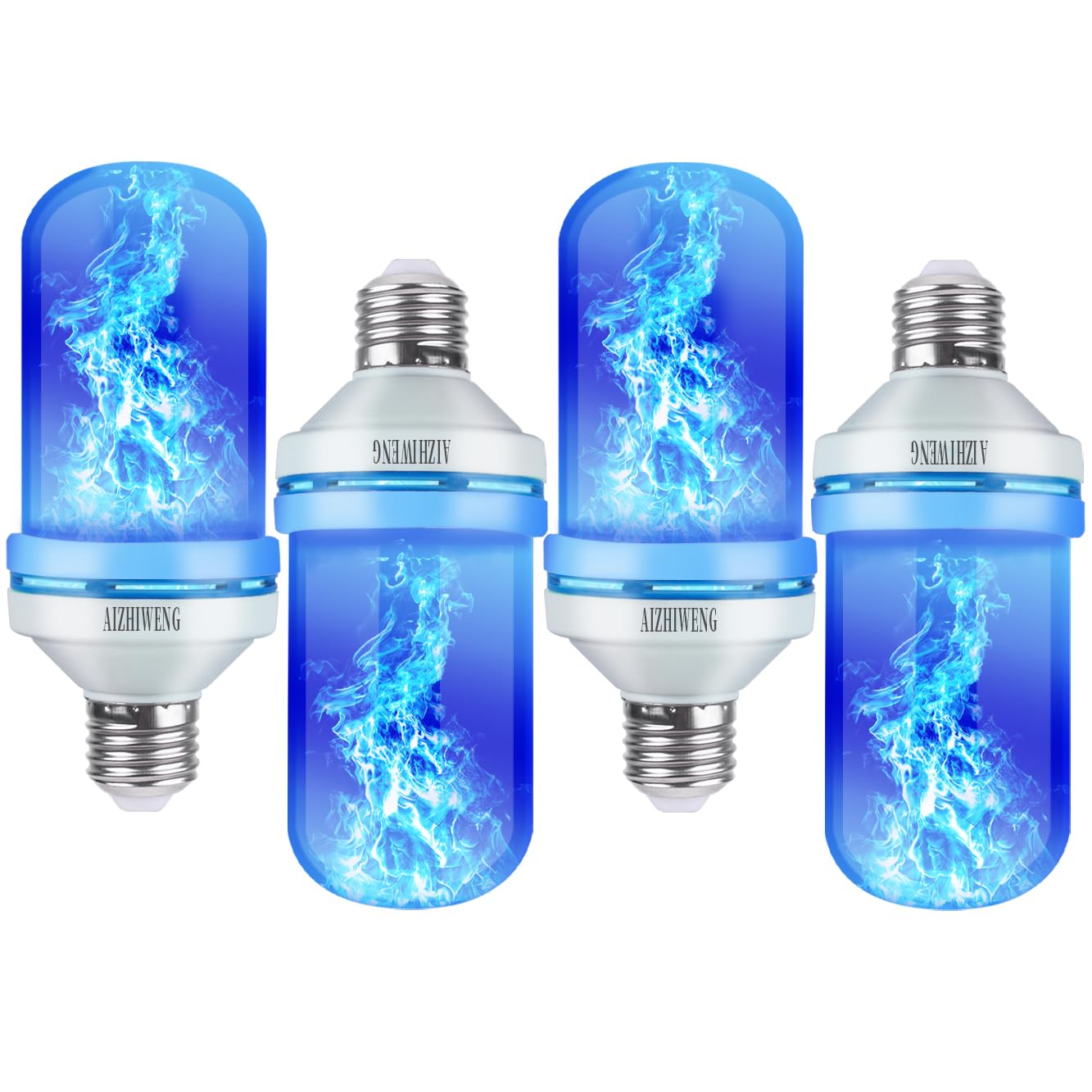 AIZHIWENG LED Flame Light Bulbs, 4 Modes Fire Light Bulbs, E26 Base Flame Bulb, Christmas Decorations Outdoor Indoor Home, Chris