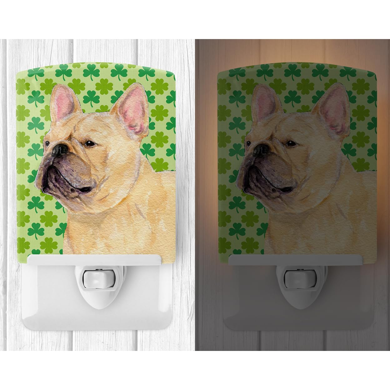 Carolines Treasures Ceramic Night Light, French Bulldog Shamrock Portrait, UL-Certified, 6x4x3, Multicolor, Model SS4416CNL