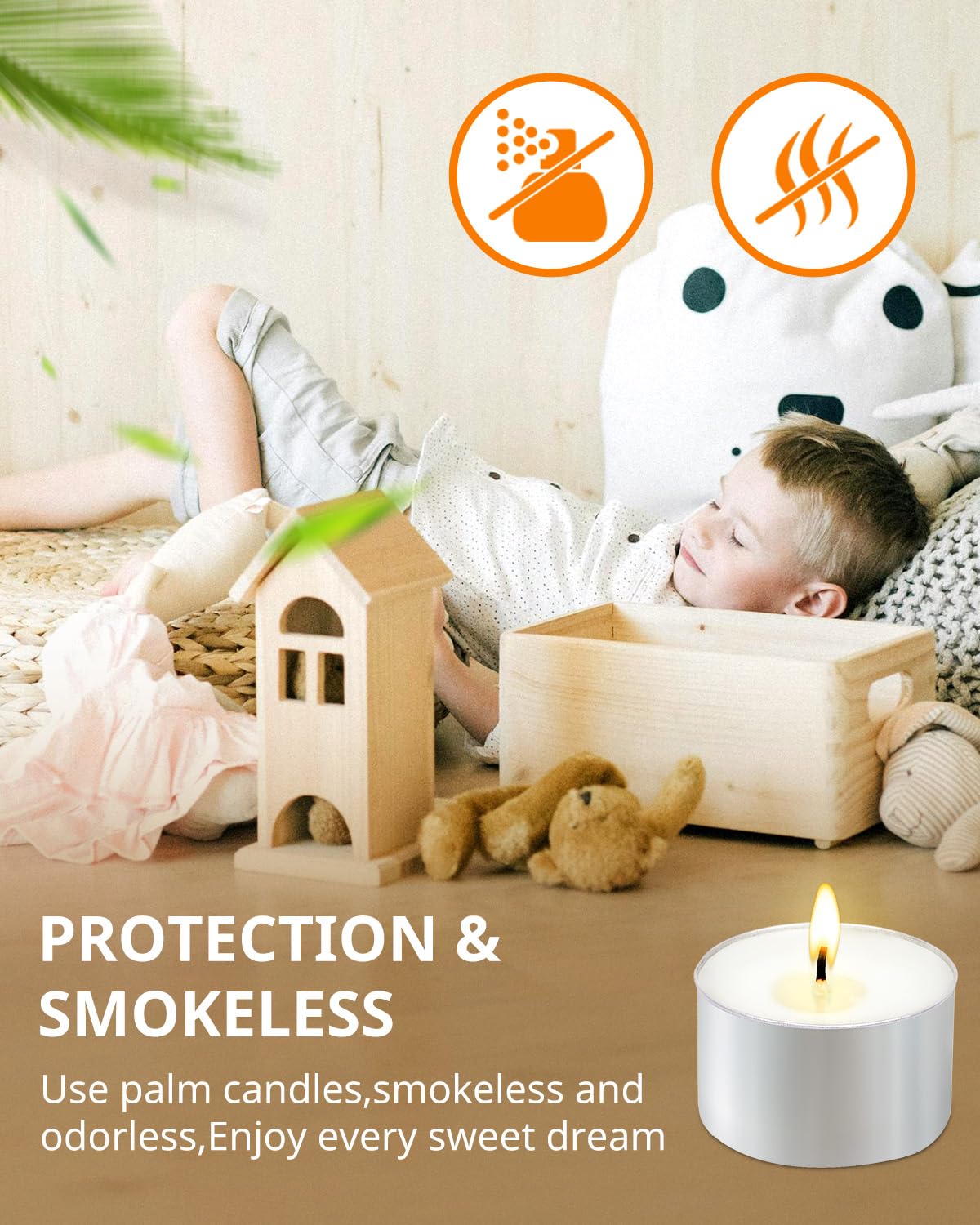 Tea Candles 200 Pack - 8 Hour Burn Time,Unscented Tea Lights Candles for Shabbat, Weddings, Christmas, Home Decor