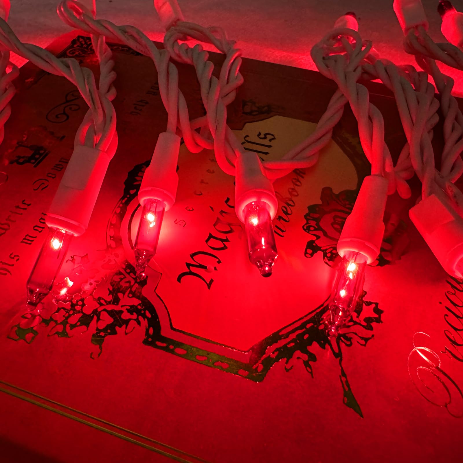 Christmas Lights 100 Count Red Christmas Tree String Lights With White Wire For Outdoor Indoor Christmas Decorations Wedding Decorations Valentines Day Decor Ul Certified (21Feet)