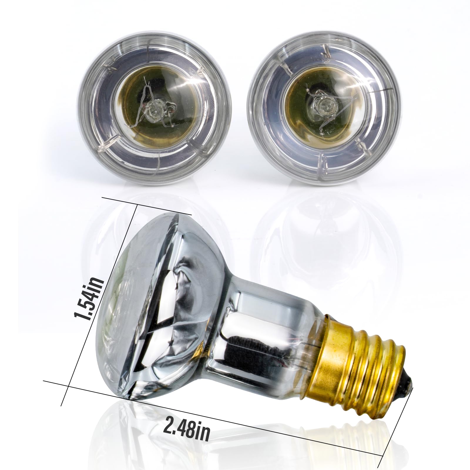 IoF 4-Pack Lava Lamp Bulb 40W, E17 Base, Yellow Heat Lamp Reflector, Replacement for Lava and Glitter Lamps