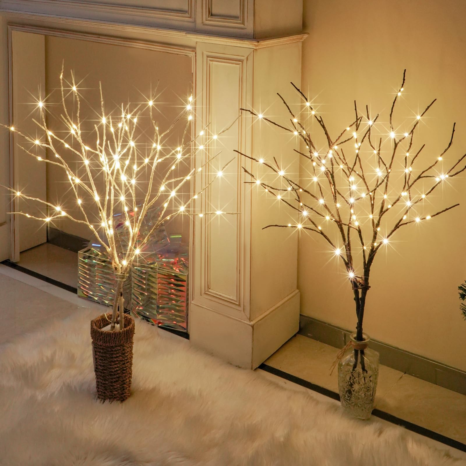 nicedepot Lighted Branches for vases Prelit Branches 33IN 100 LED Fairy Lights Battery Operated Lighted Twigs Branches for Xmas
