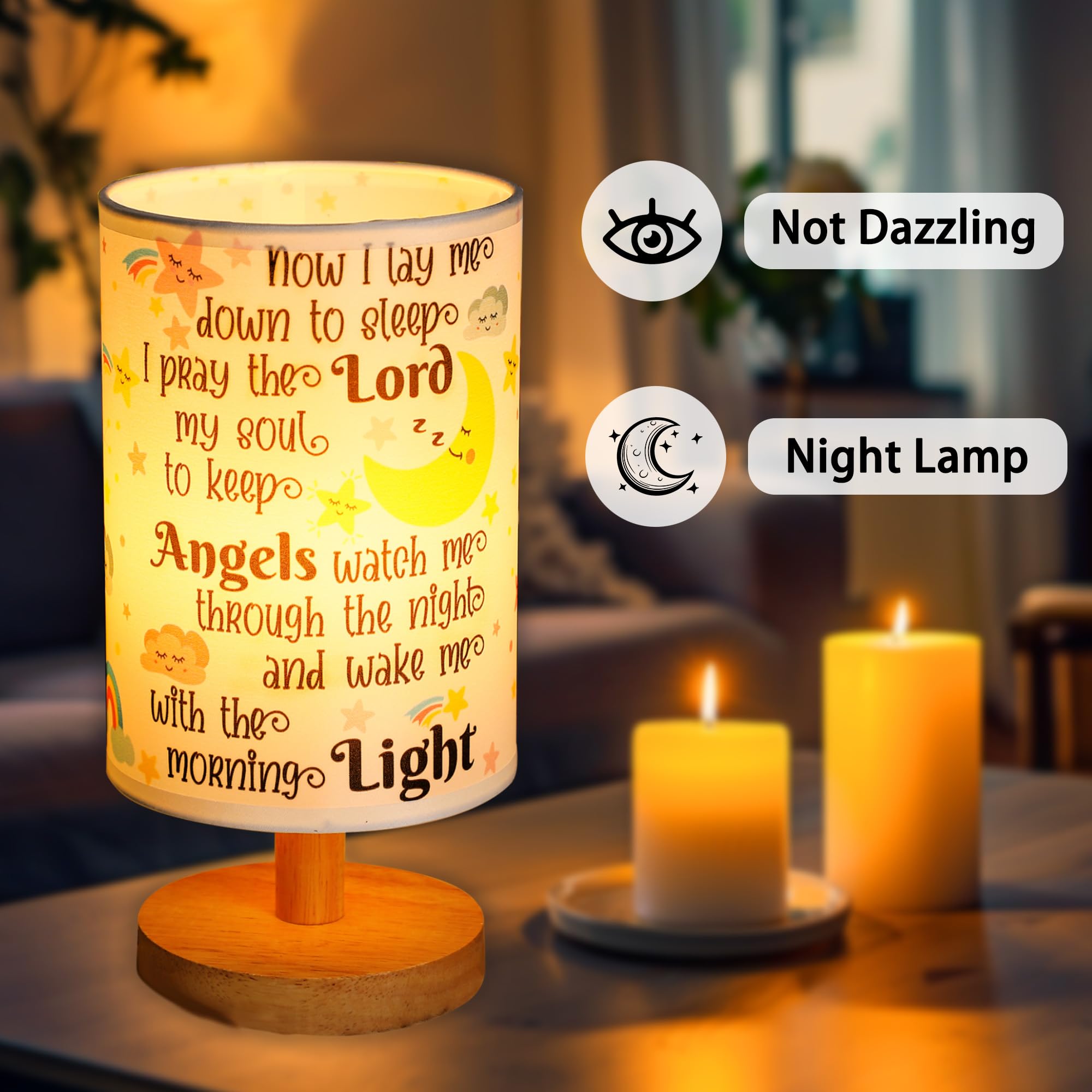 Wsyear Baptism Gifts For Girl & Boy - Baby Christening Gifts, Nursery Decor Night Light - Now I Lay Me Down To Sleep