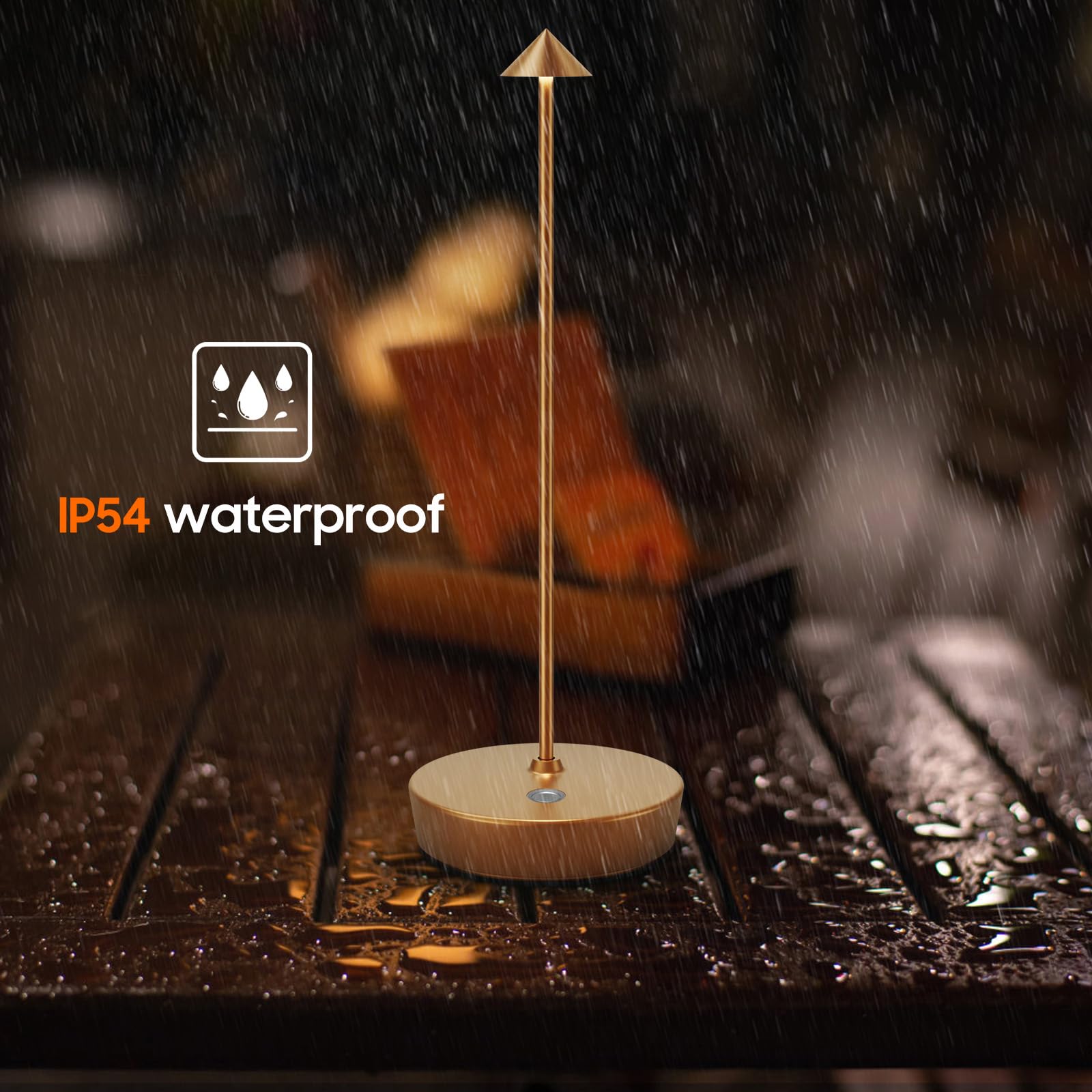 ZenithLight 2 Pack LED Cordless Table Lamp, 6000mAh Rechargeable Battery Operated Outdoor Waterproof Stepless Dimming Modern Por