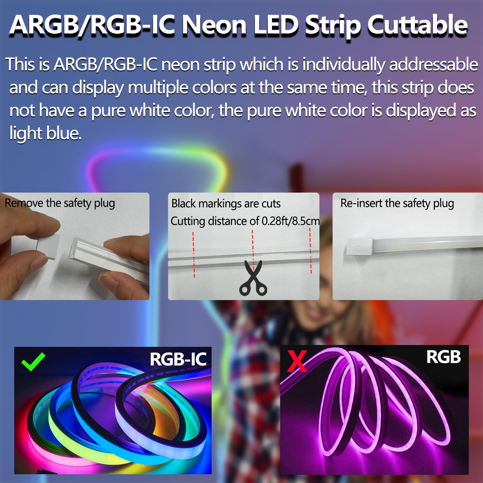 Httpsmp 10Ft Neon Rope Lights,Rgb+Ic Flexible Led Rope Lights Control With App/Remote,Chase Mode Rope Lights,Ip67 Outdoor Waterp