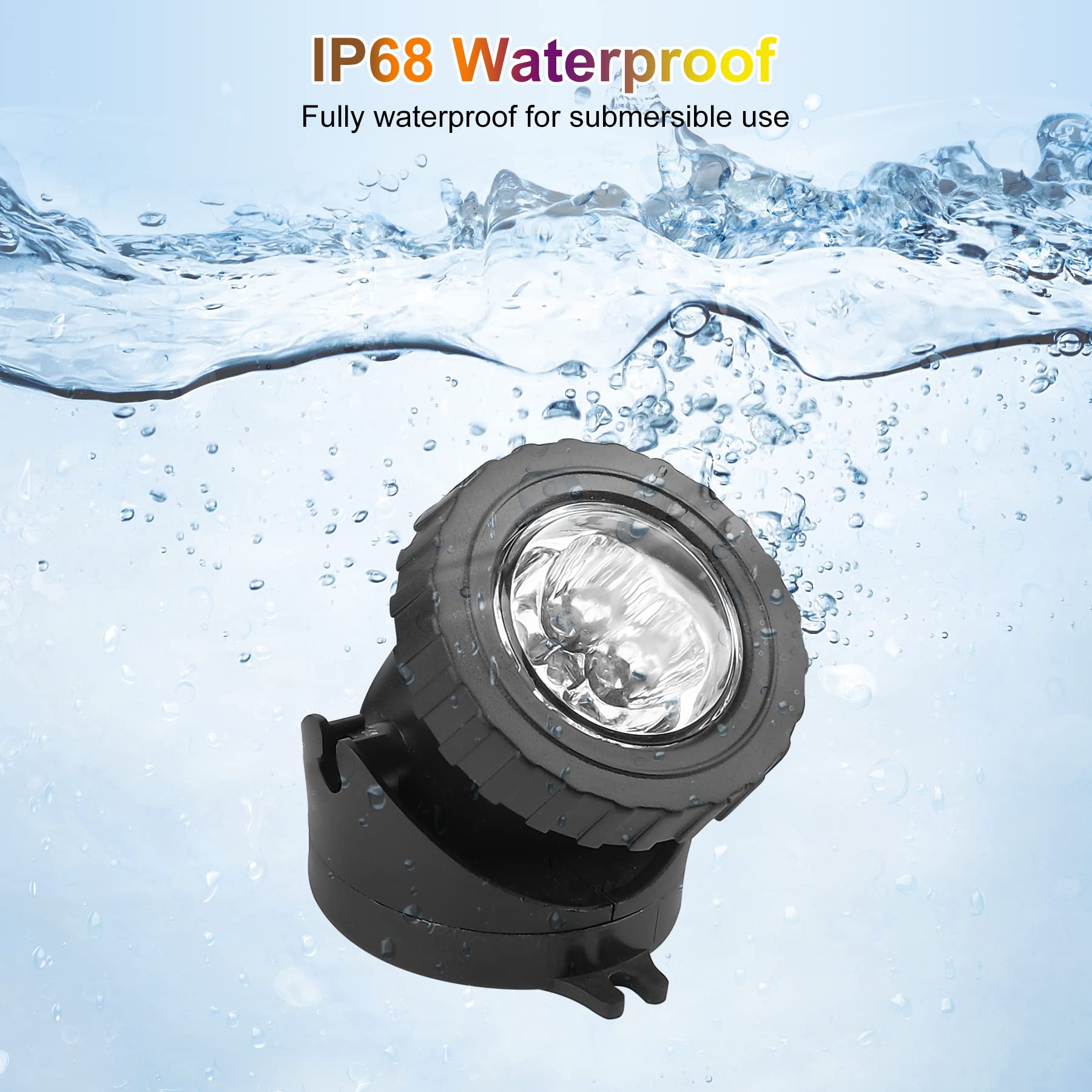 Crepow Rgb Pond Lights With Timer, Ip68 Waterproof Submersible Spotlights (Set Of 6)