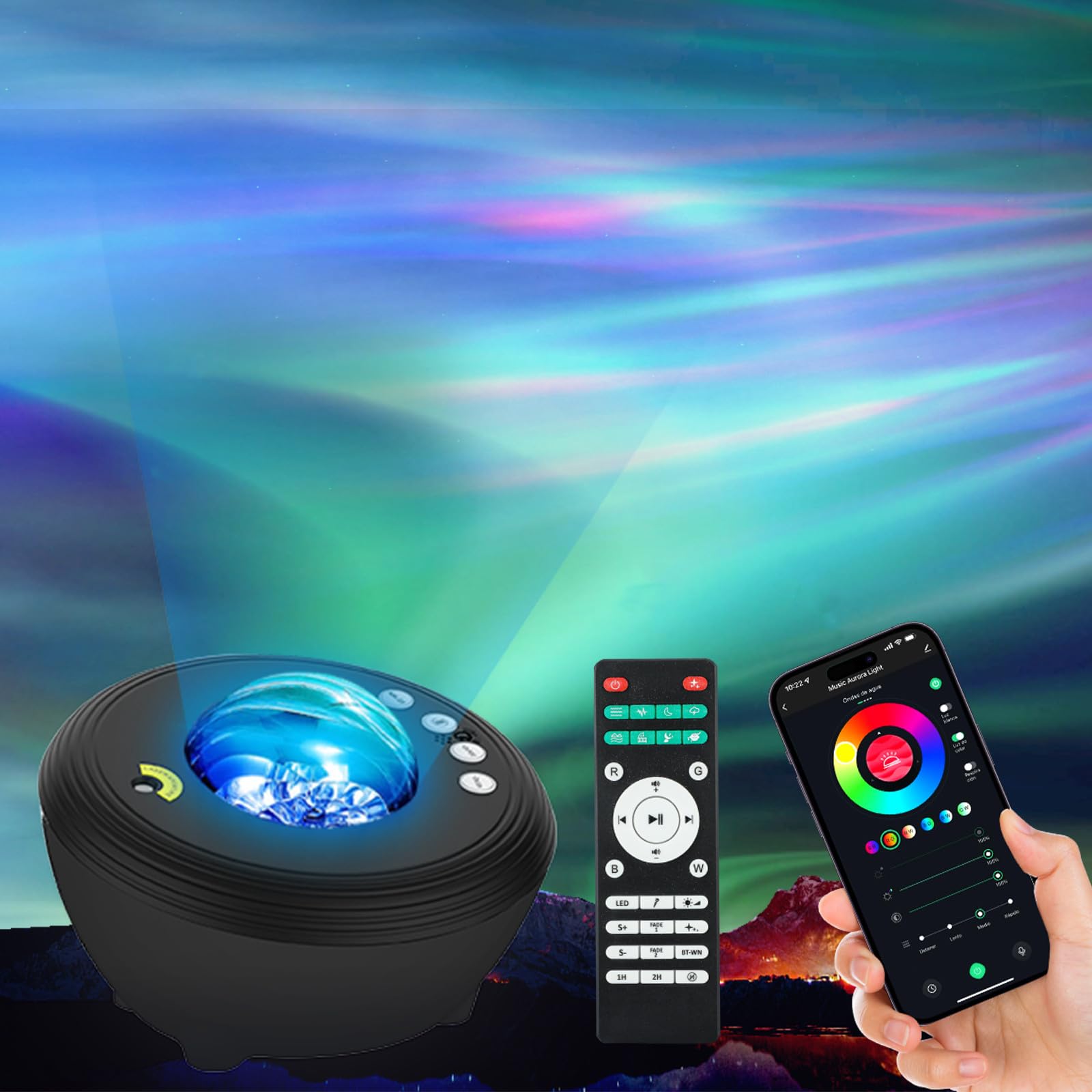 Yunlone Star Projector Galaxy Light Projector With 33 Lights, Bluetooth 5.0 Speaker, Sound Machine Night Light, Smart Wifi Aurora Projector With Ir Remote, Timer For Kid Adult Bedroom/Ceiling/Party