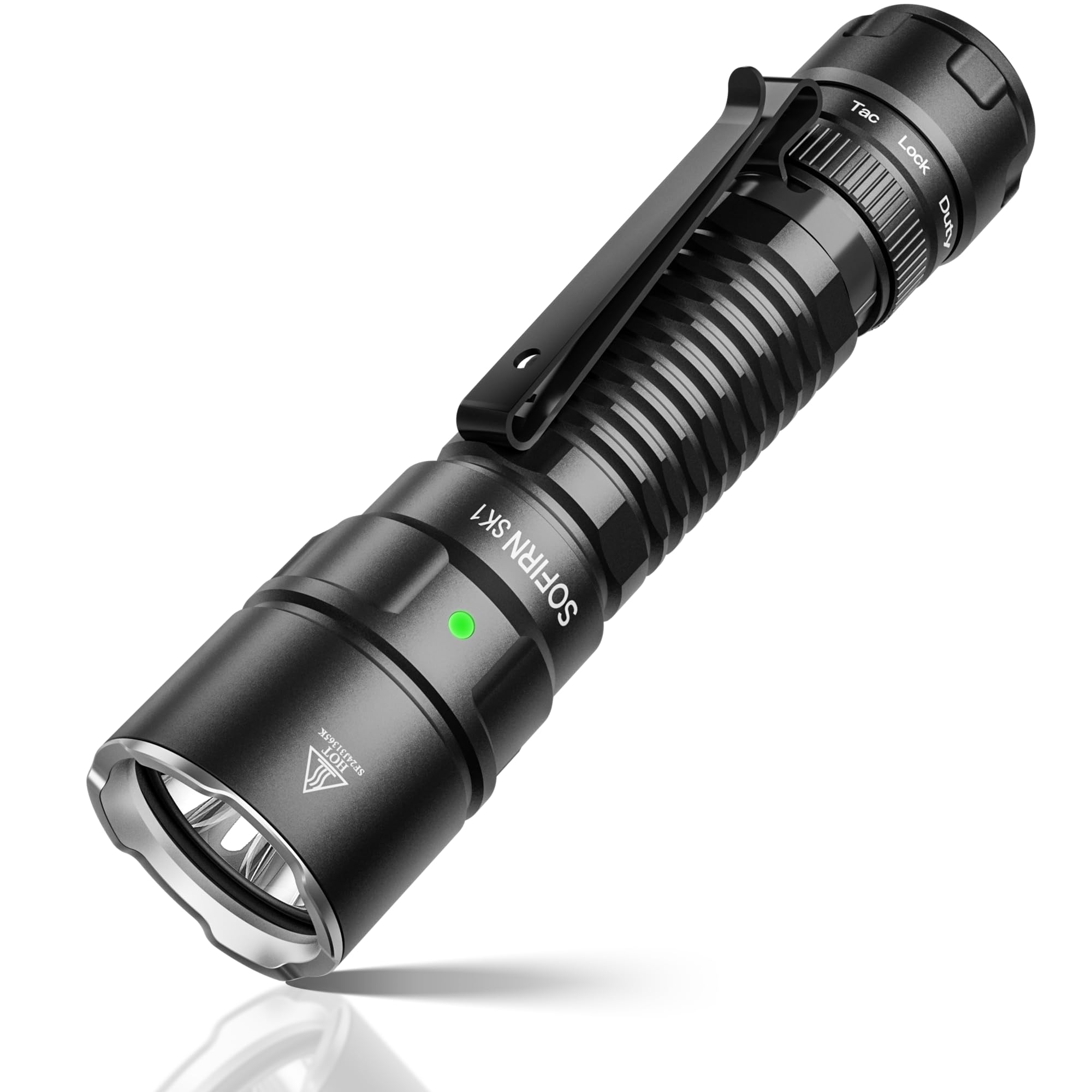 Sofirn SK1 Tactical Long Throw Flashlight, 1571 FT Distance, USB-C Rechargeable Flash Light with IP68 Waterproof, Rotary Switch 