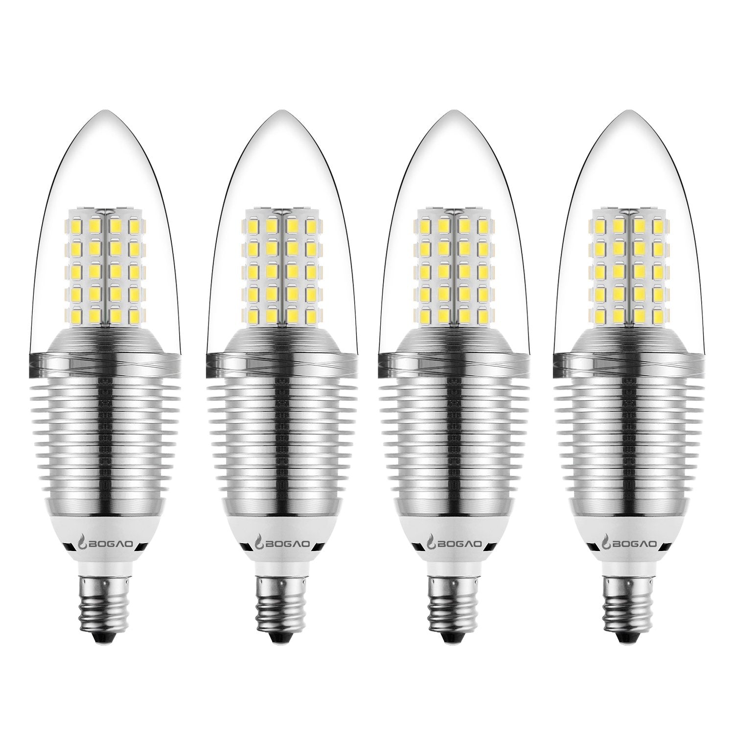 BOGAO E12 LED Candelabra Bulb, 12W Daylight White 6000K LED Candle Bulbs, 80-100 Watt Light Bulbs Equivalent, E12 Candelabra Bas