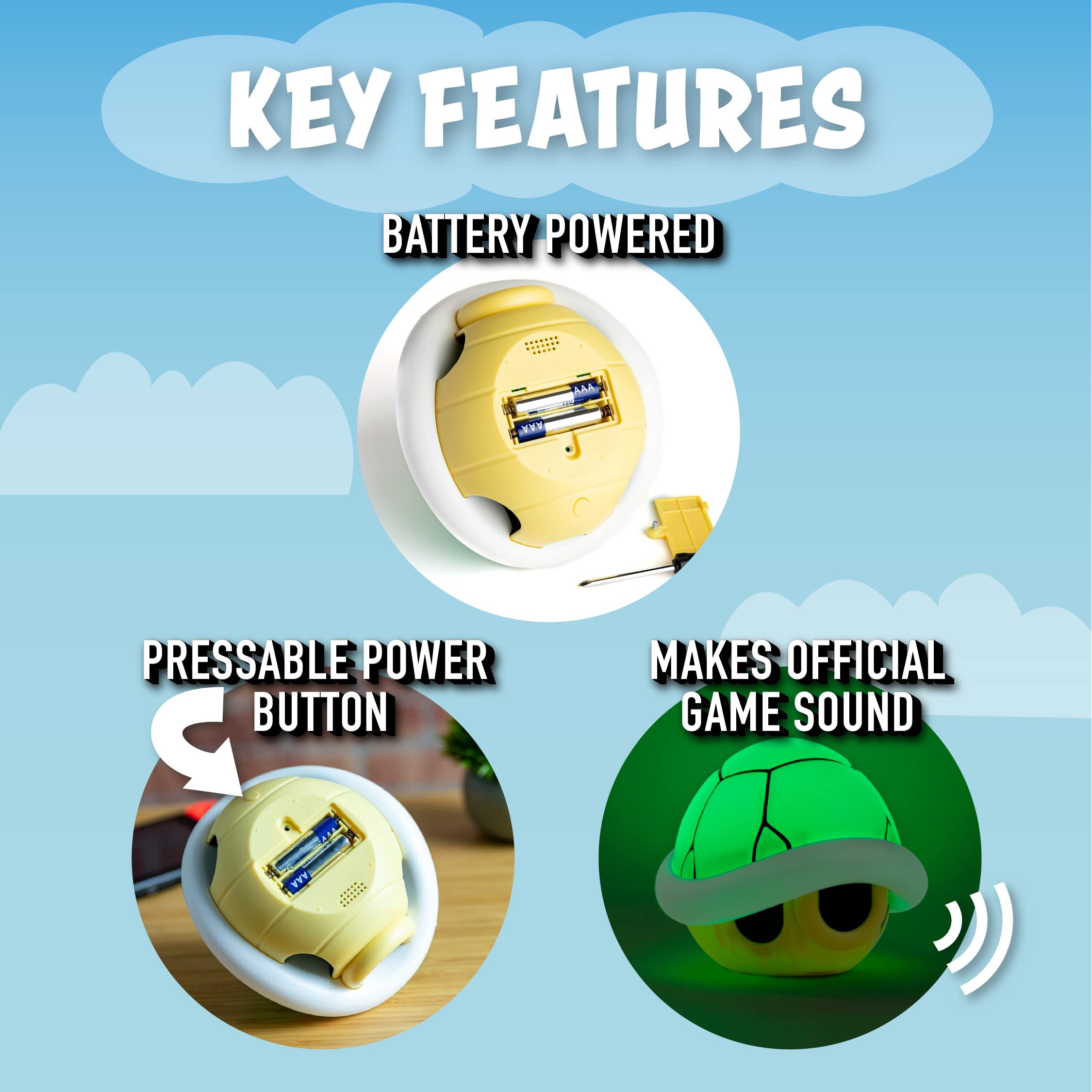 Paladone Super Mario Bros Green Shell Light With Sound | Battery Operated | Official Nintendo Merchandise One Size, Multicolored