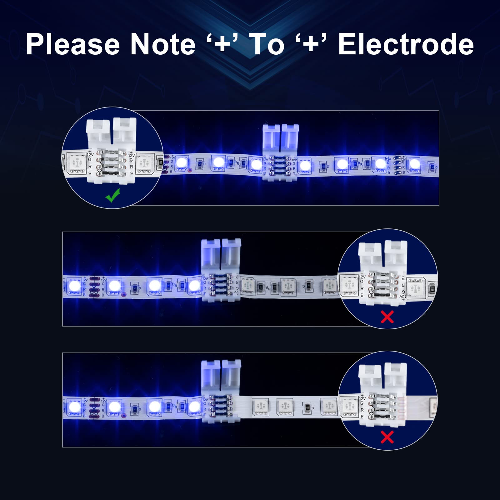 10Pcs Led Strip Connectors - Led Light Connectors, 4 Pin 10Mm Led Connectors For Strip Lights, Led Light Strip Connectors, Led S