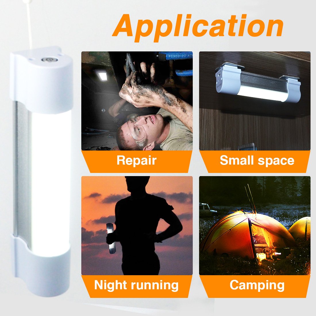 Letour Led Tube Magnetic Light Bar Work Lights 2000 Lumens 2600Mah 5 Lighting Options Camping Lantern Usb Rechargeable Portable