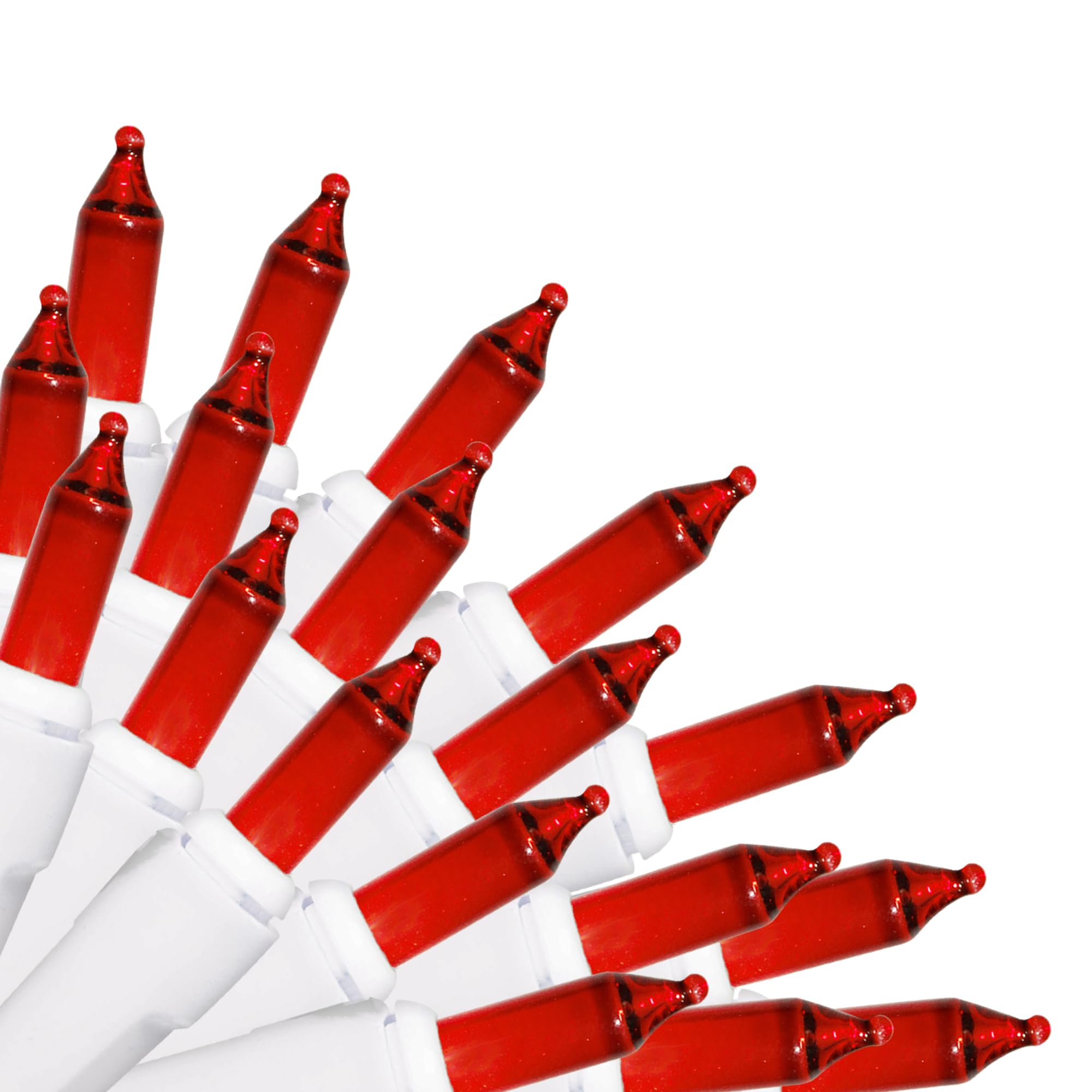 Brite Star 100 Count Mini String Christmas Lights  Red - 22 Feet Indoor/Outdoor Christmas Tree Lights With White Wire (Set Of 2)