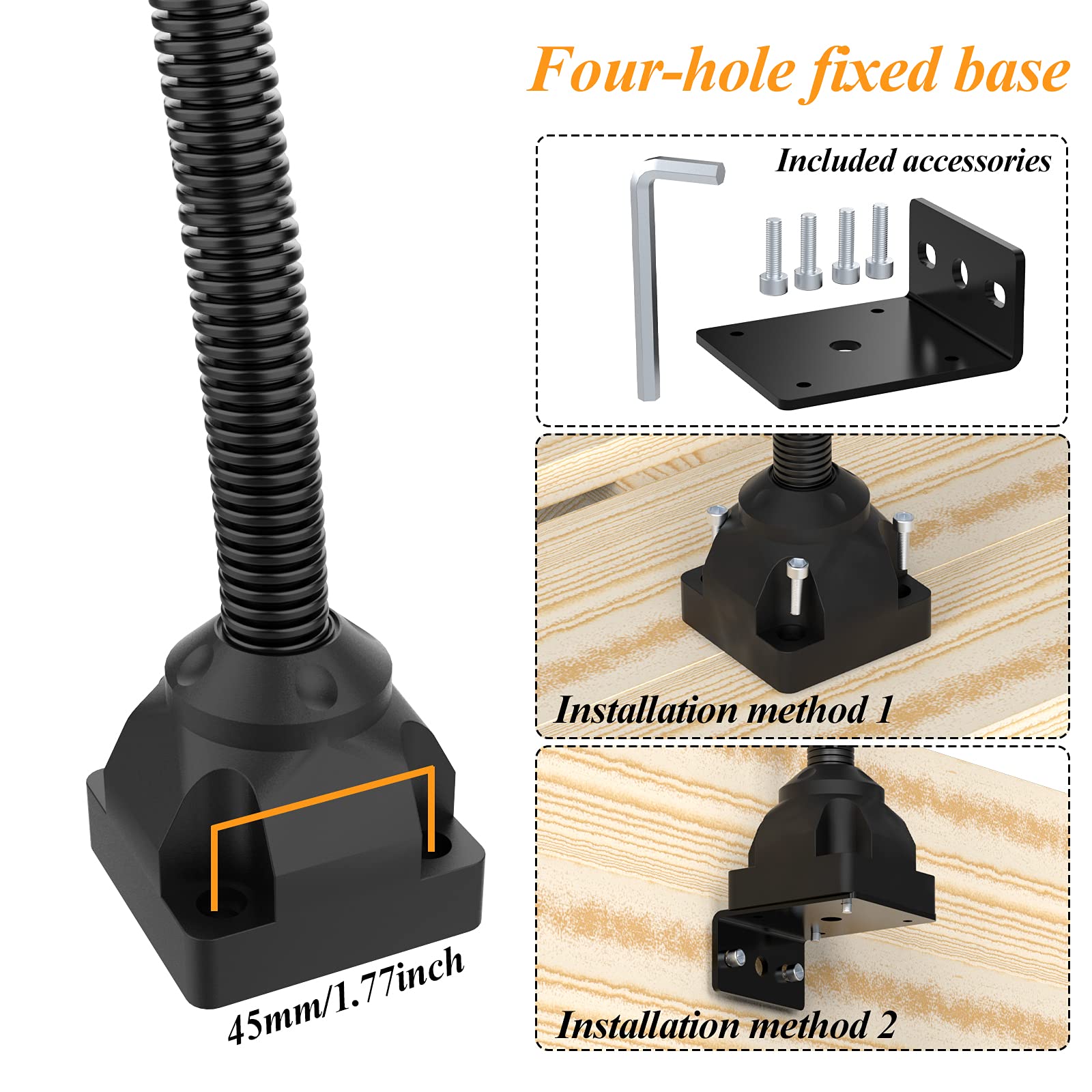 Led Machine Work Light, Ip65 Water Proof 23In Flexible Gooseneck Lamp 900 Lumens 120 Volt For Lathe Milling Drill Press Industri