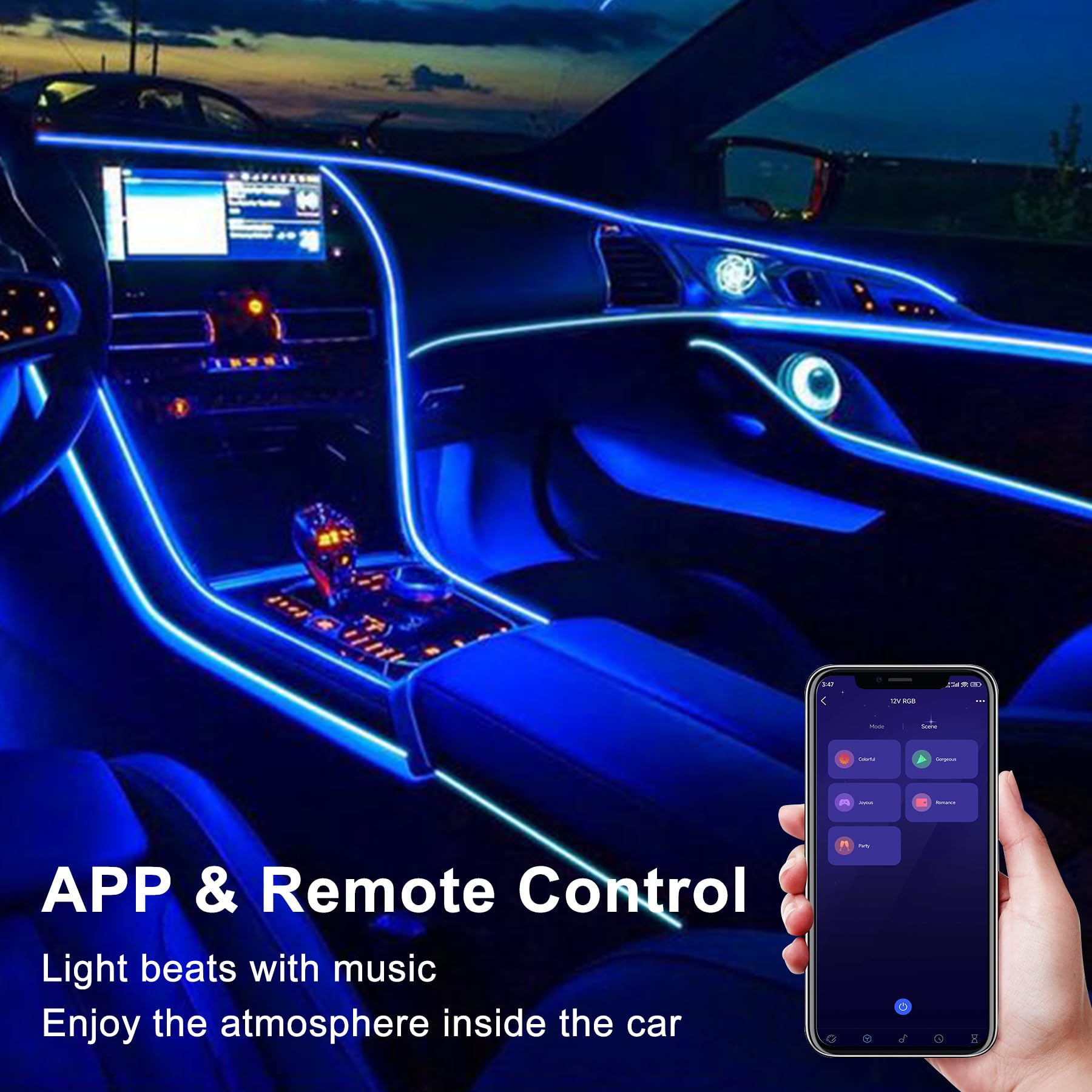 Pandery Cob Rgb Led Strip,Dc12V 576Leds/M Music Synchronized Color Change App And Bluetooth Remote Control,9.84Ft/3M,Indoor Rgb