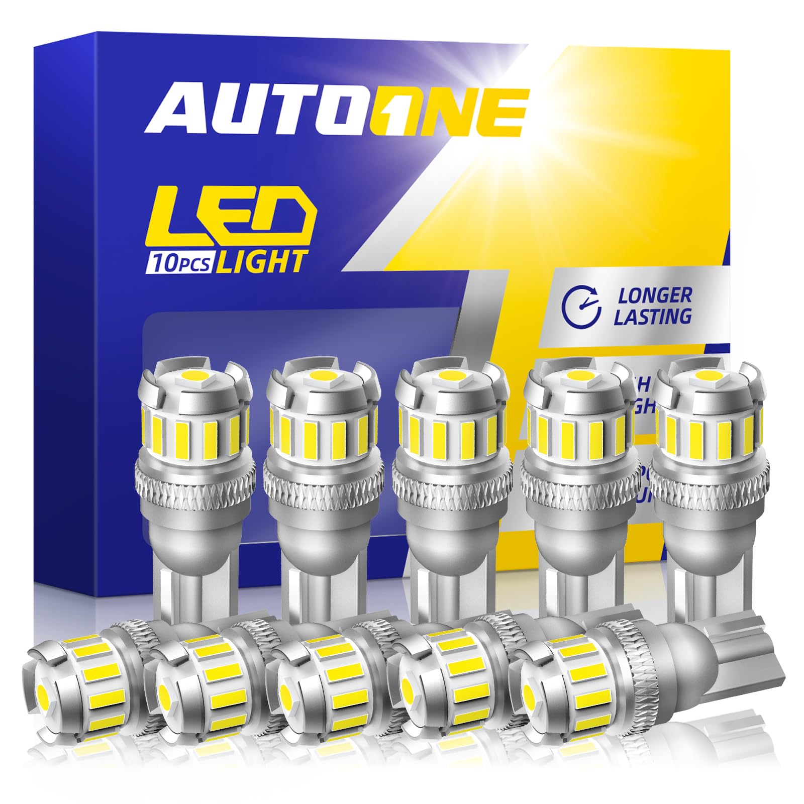 Autoone 194 Led Bulb, License Plate Light 300% High Brightness T10 168 2825 W5W Led Bulbs For Dome Map Door Courtesy Interior Ca