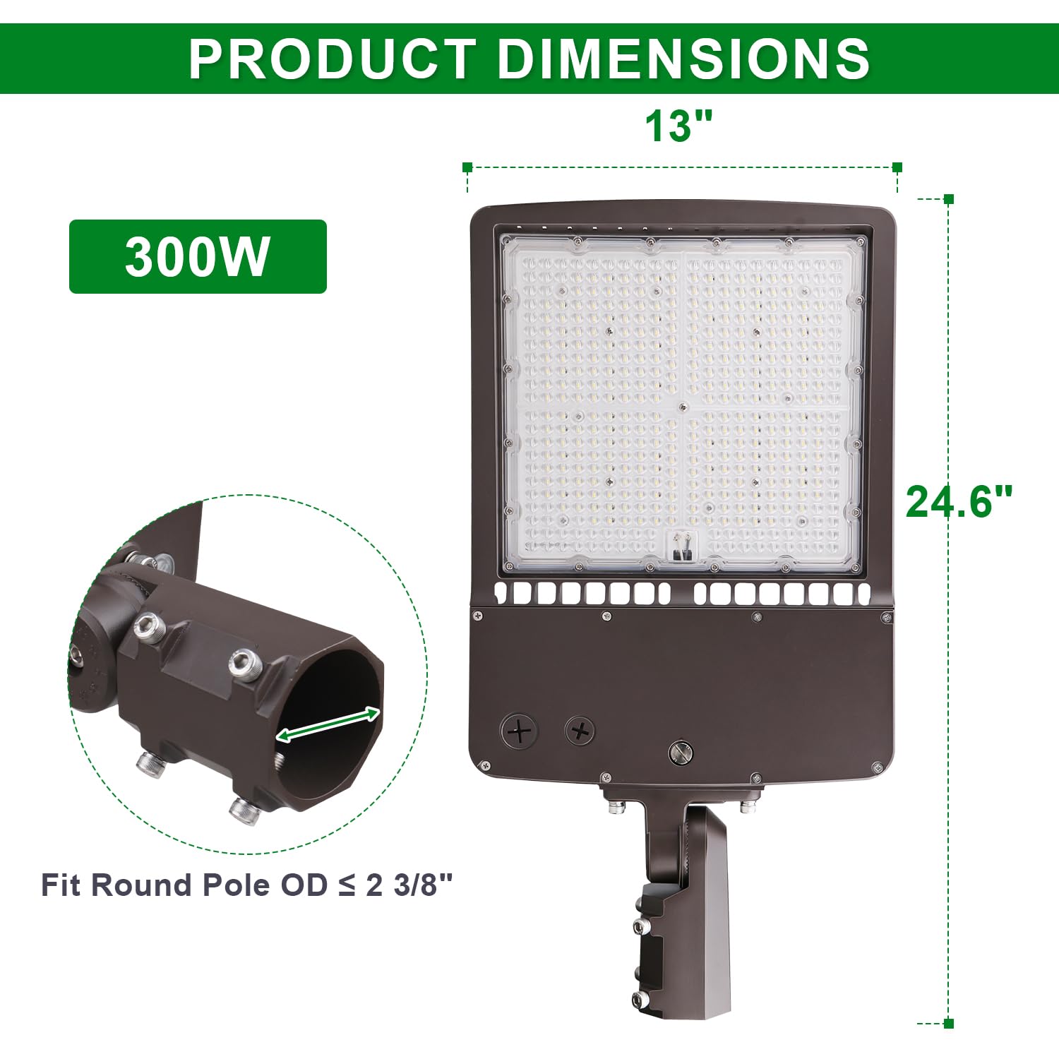 Ostek 300W Led Parking Lot Lights, Waterproof Ip65, 42000Lm Outdoor Area Lighting