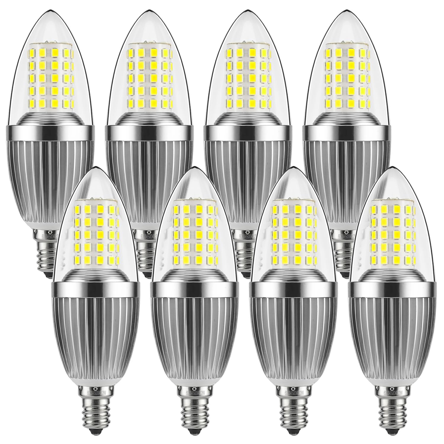 Gezee Led Candelabra Bulb, Non-Dimmable, 100 Watt Equivalent, 12W Led Candle Bulbs, Daylight White 6000K, 120V, 1200Lumens, E12 