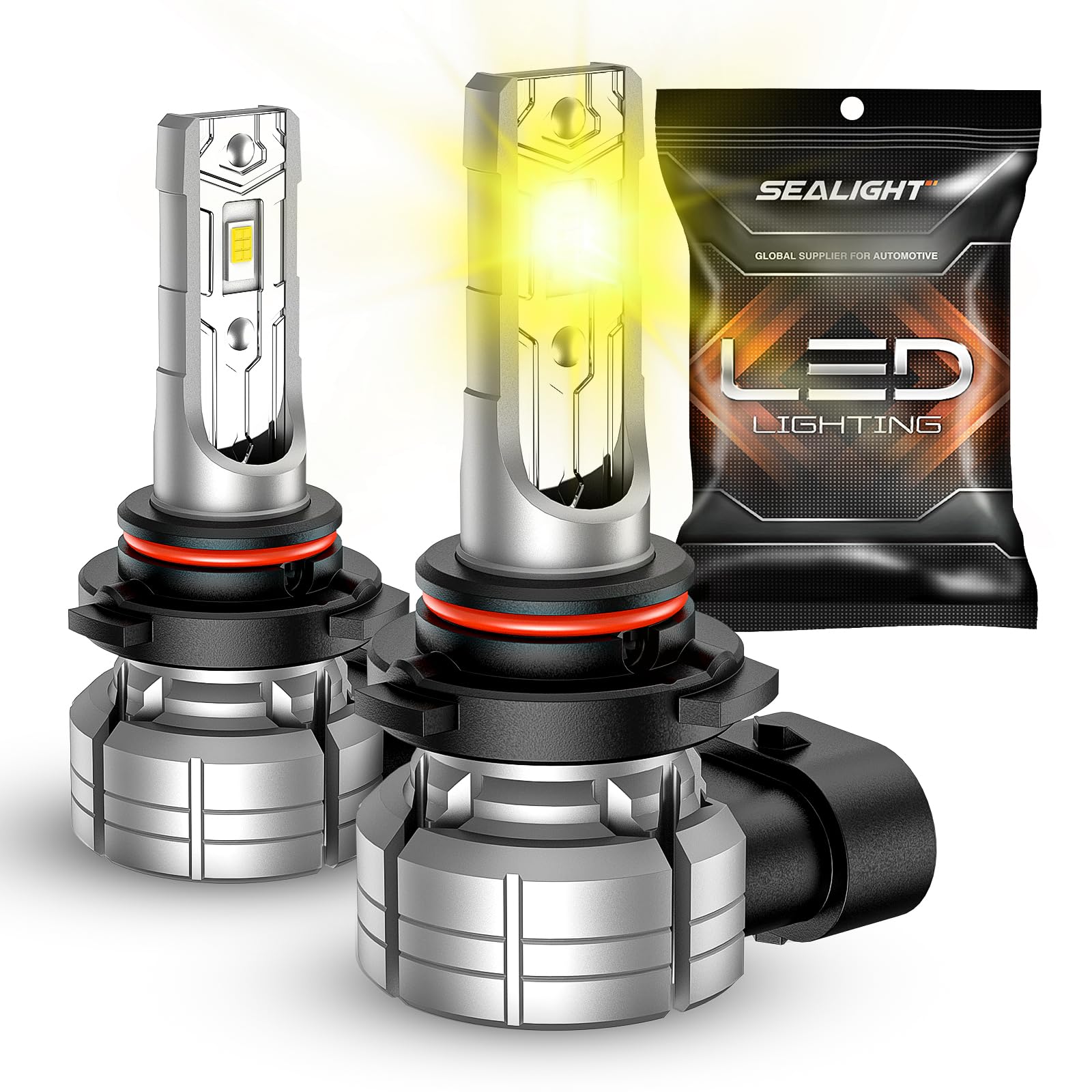 SEALIGHT H10 LED Fog Light Bulbs, 12000LM, 3500K Yellow, Non-polarity, Replacement for 9145 9140 9040 9045
