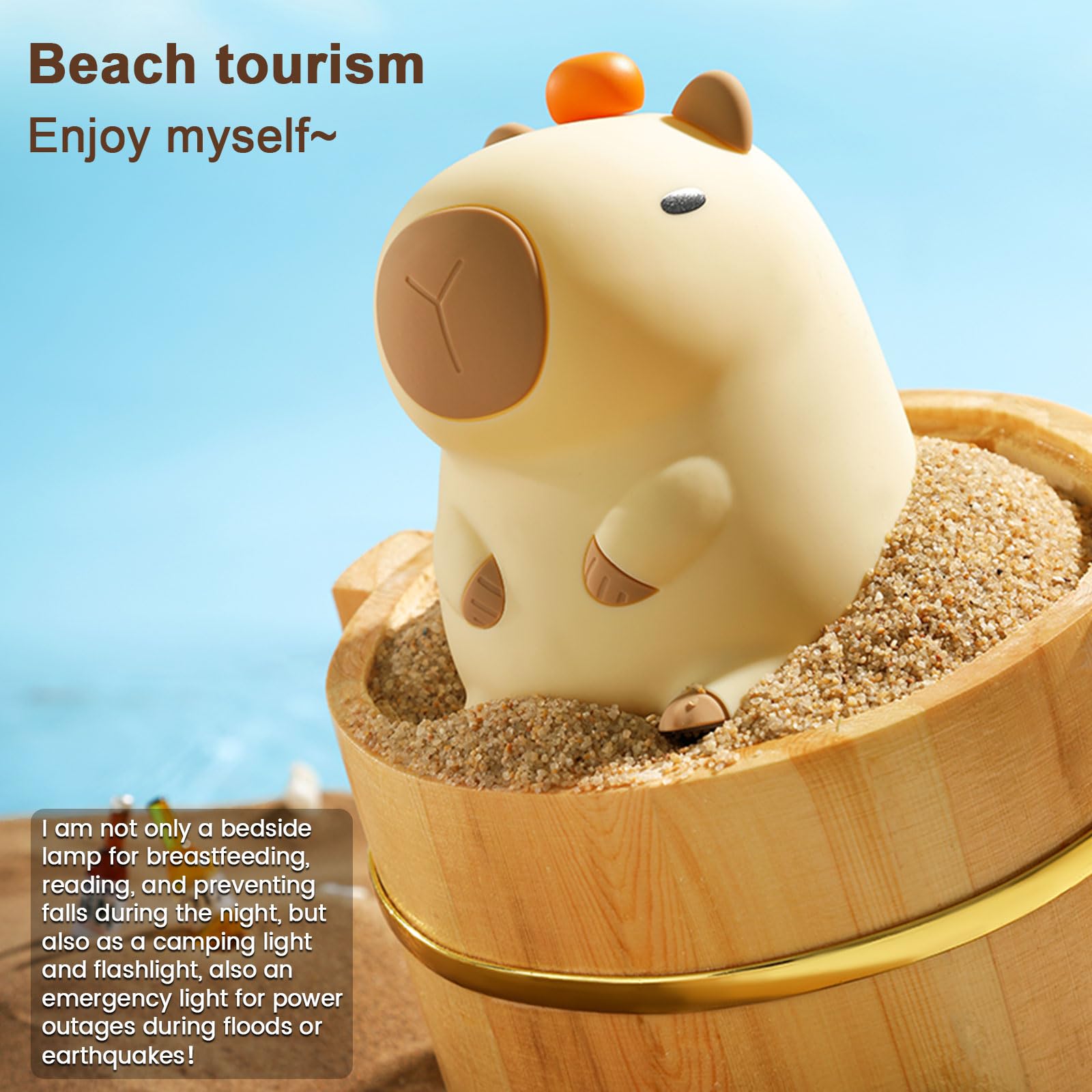 Yr Yrhh-Pet Orange Capybara Cute Night Light  Led Squishy Novelty Capybara Lamp  Food Grade Silicone Dimmable Nightlight  Boys Girls Funny Capybara Light  Light Up Capybara Gifts  Room College D?Cor