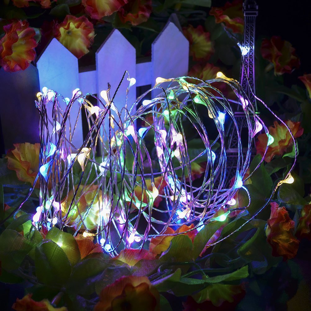 Anjaylia Fairy Lights, Multicolor 16.5Ft/5M 50Leds Bright String Light Party Home Valentine'S Day Festival Decorations Battery Operated Lights(Rgb)