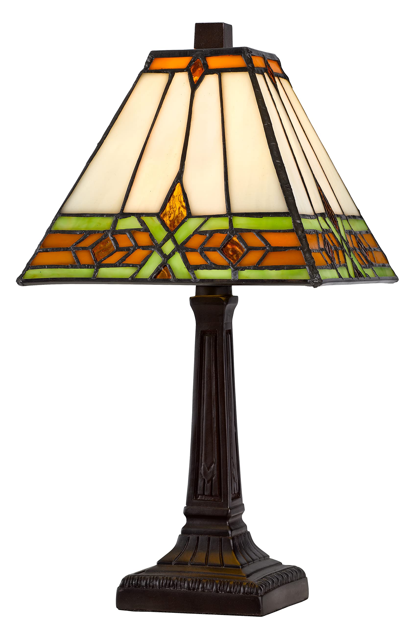Cal Lighting BO-3115AC 40W Metal and Resin Tiffany Accent Lamp, Dark Bronze