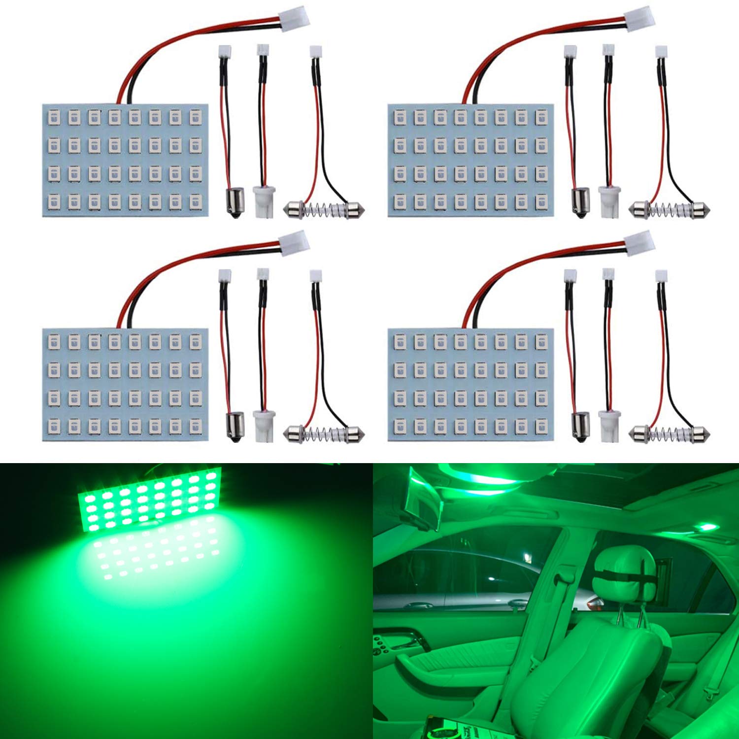 Livtee Led Interior Car Lights Accessories With 194 168 T10 / De3175 / Ba9S / 6418/211-2 578 Festoon Replacement Lighting For Cars Trucks Camper, Led Interior Lights Map Trunk Dome Lights, Green