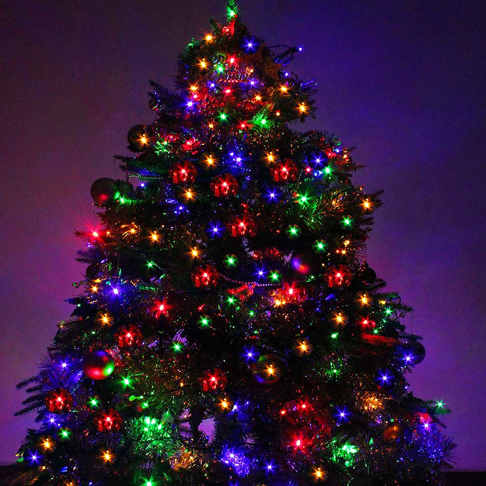 Blingstar 33 Ft 100 LED Multicolor Waterproof Twinkle String Lights - 8 Modes for Indoor/Outdoor Xmas Decor