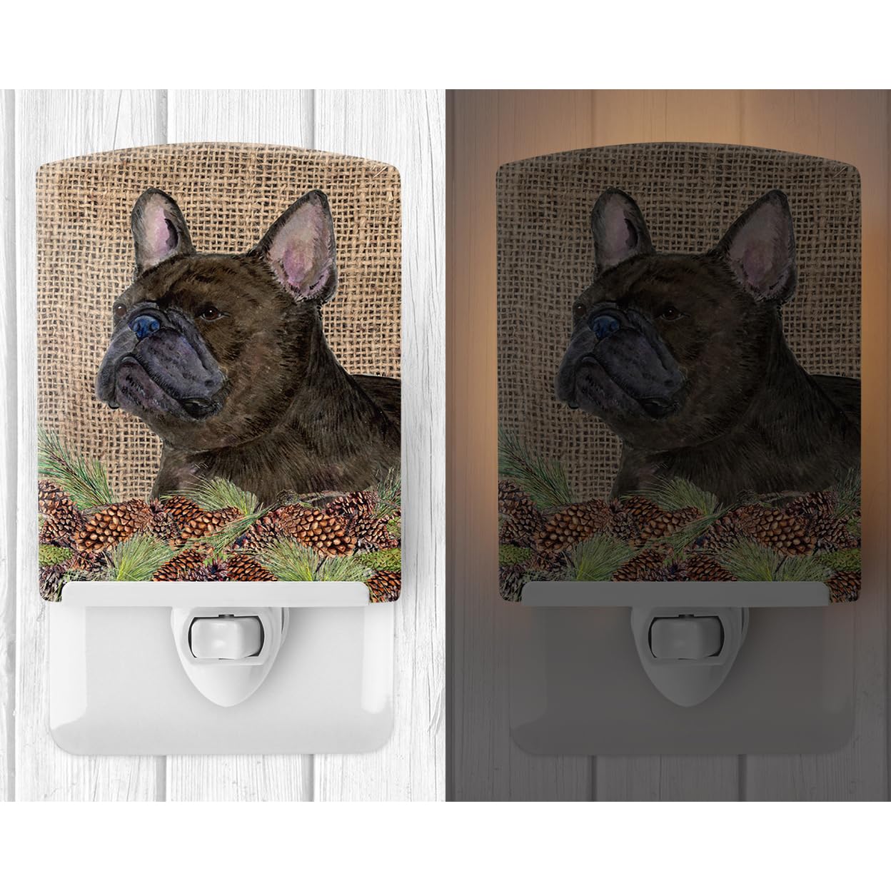 Carolines Treasures Ceramic Night Light, French Bulldog Design, 6x4x3 inches, Model SS4063CNL, Ideal for Bedroom, Bathroom, Nursery