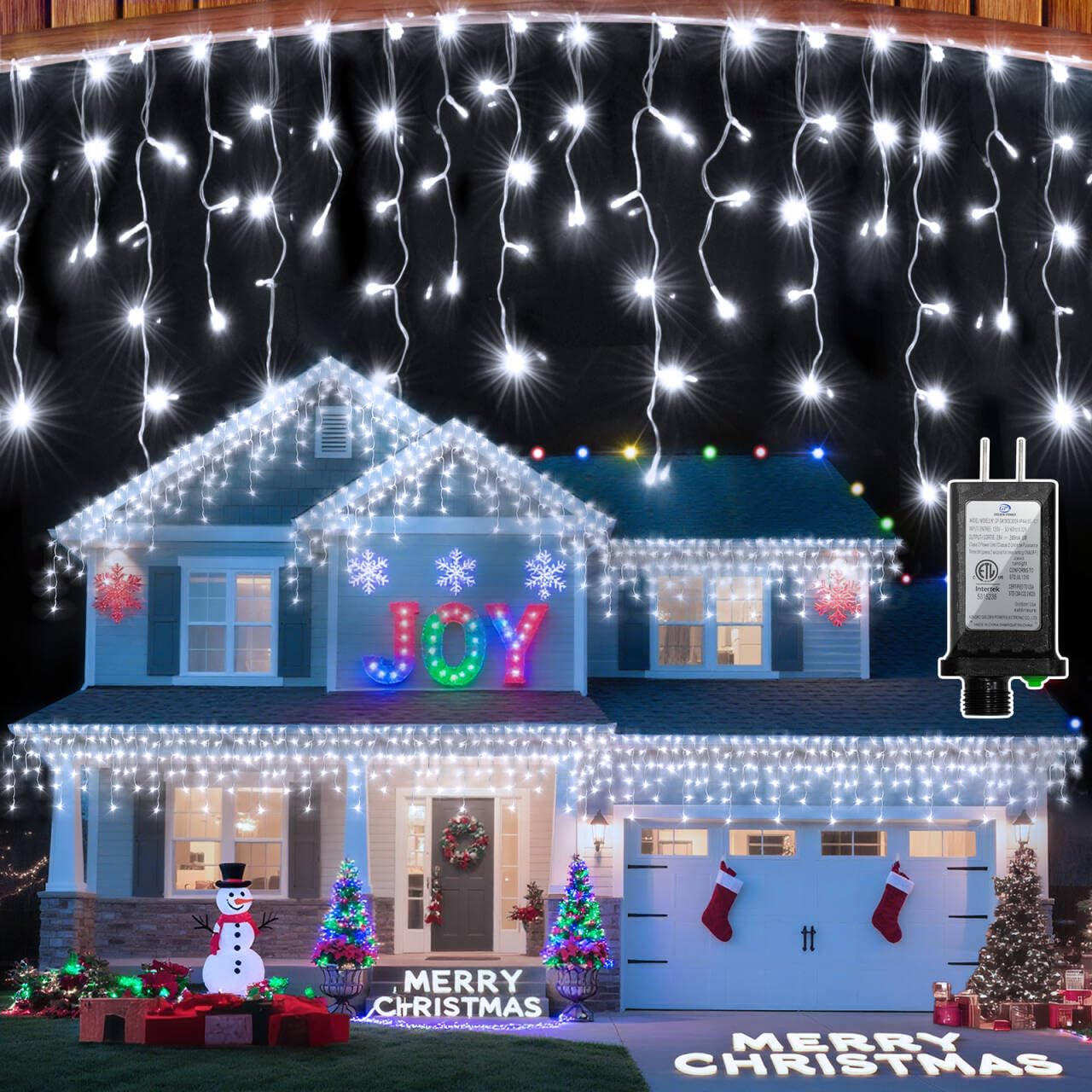 XIKENGSHQ LED Christmas Lights, 1332 Lights, 132ft, 12 Modes, Waterproof, Cool White, Model WX-1332L