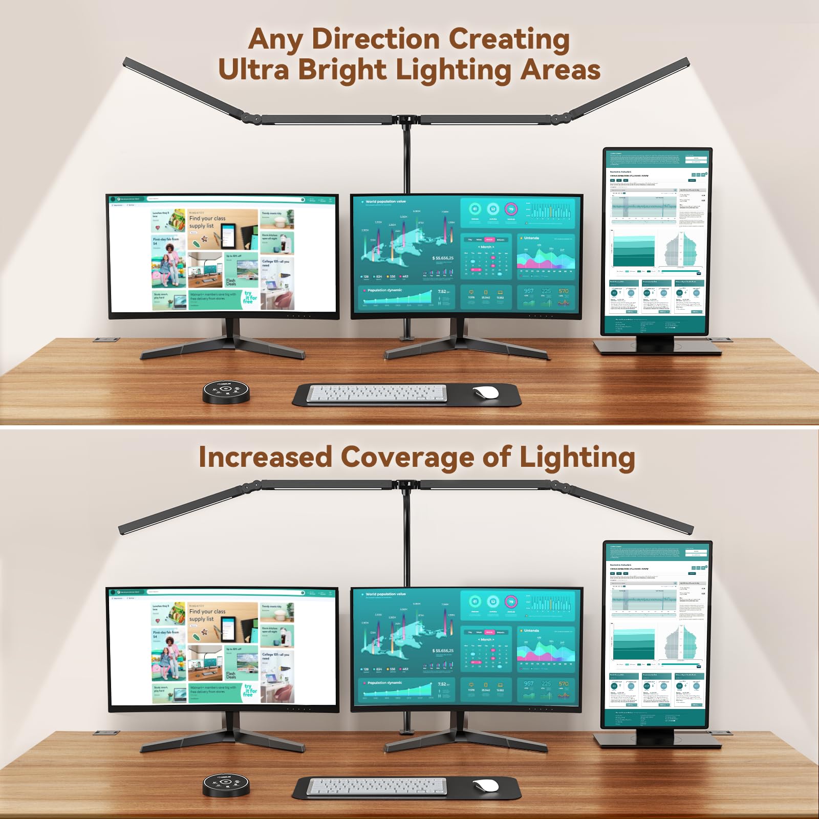 Pzloz LED Desk Lamp - Eye Caring Architect Light with Remote, 24W, Black Plus, Model SYJ-012, Gooseneck & Clamp Design