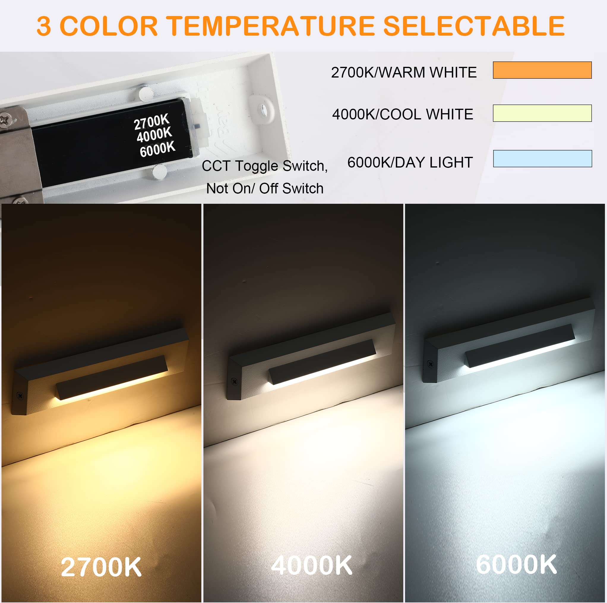 CLOUDY BAY Low Voltage LED Step Lights [6 Pack], 2.5W, Outdoor Accent Lighting, White, Aluminum, Wet Location