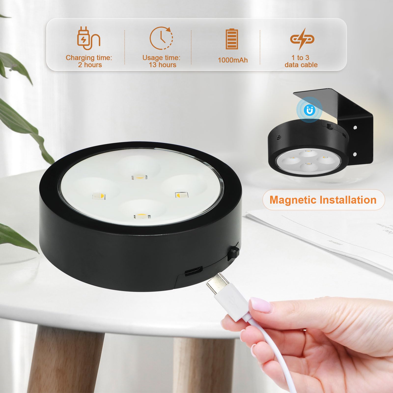 Glighone Rechargeable Battery Picture Light 3Pcs RGB Magnetic Wall Lights with Remote Dimmable Timer - RGB Black, Model 8018e8da