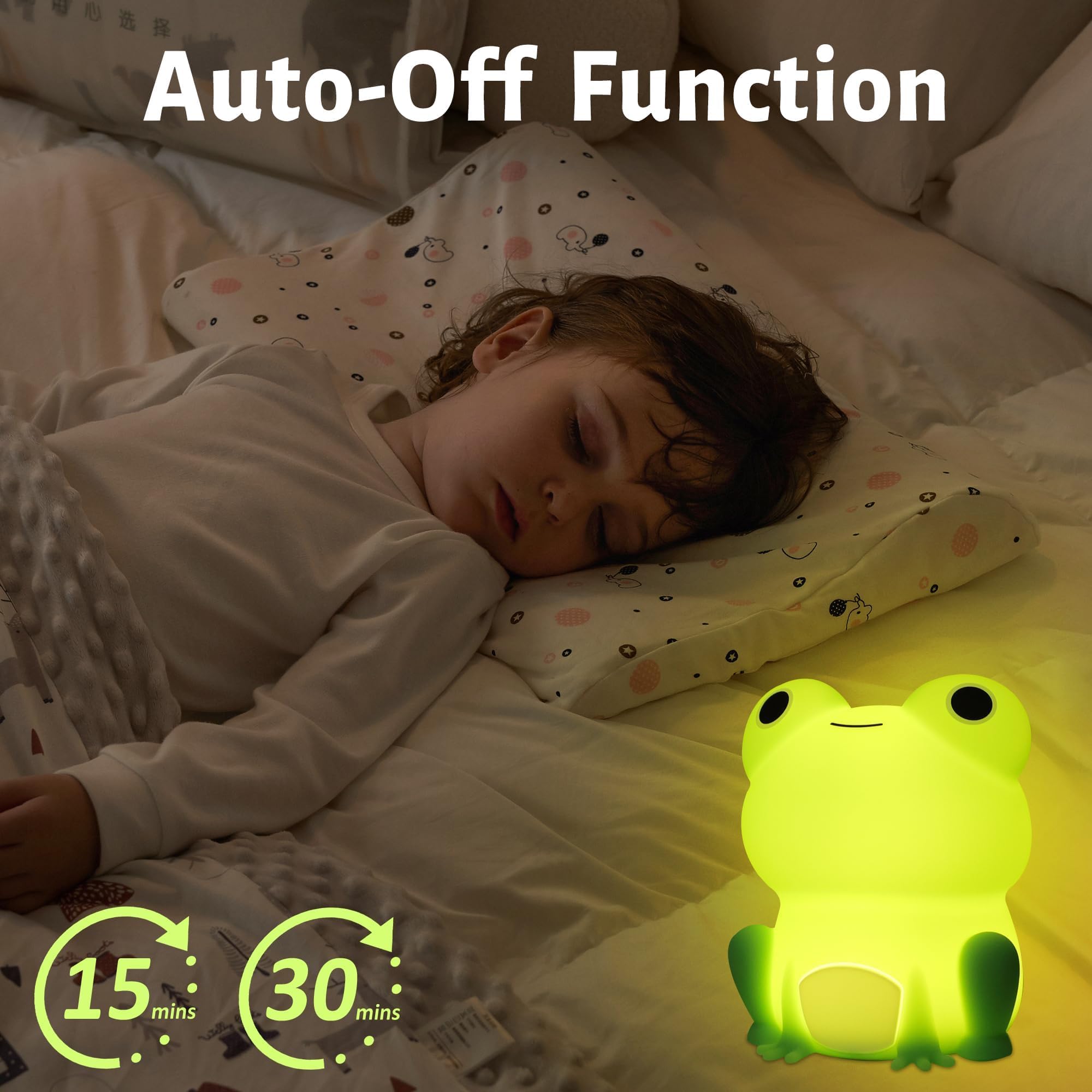 Attivolife Cute Frog Night Light For Kid  Squishy Animal Silicone Lamp  Rechargeable Portable And Dimmable Touch Control  Best Bedroom Bedside Decor Christmas Birthday Gift For Boy Girl Toddler