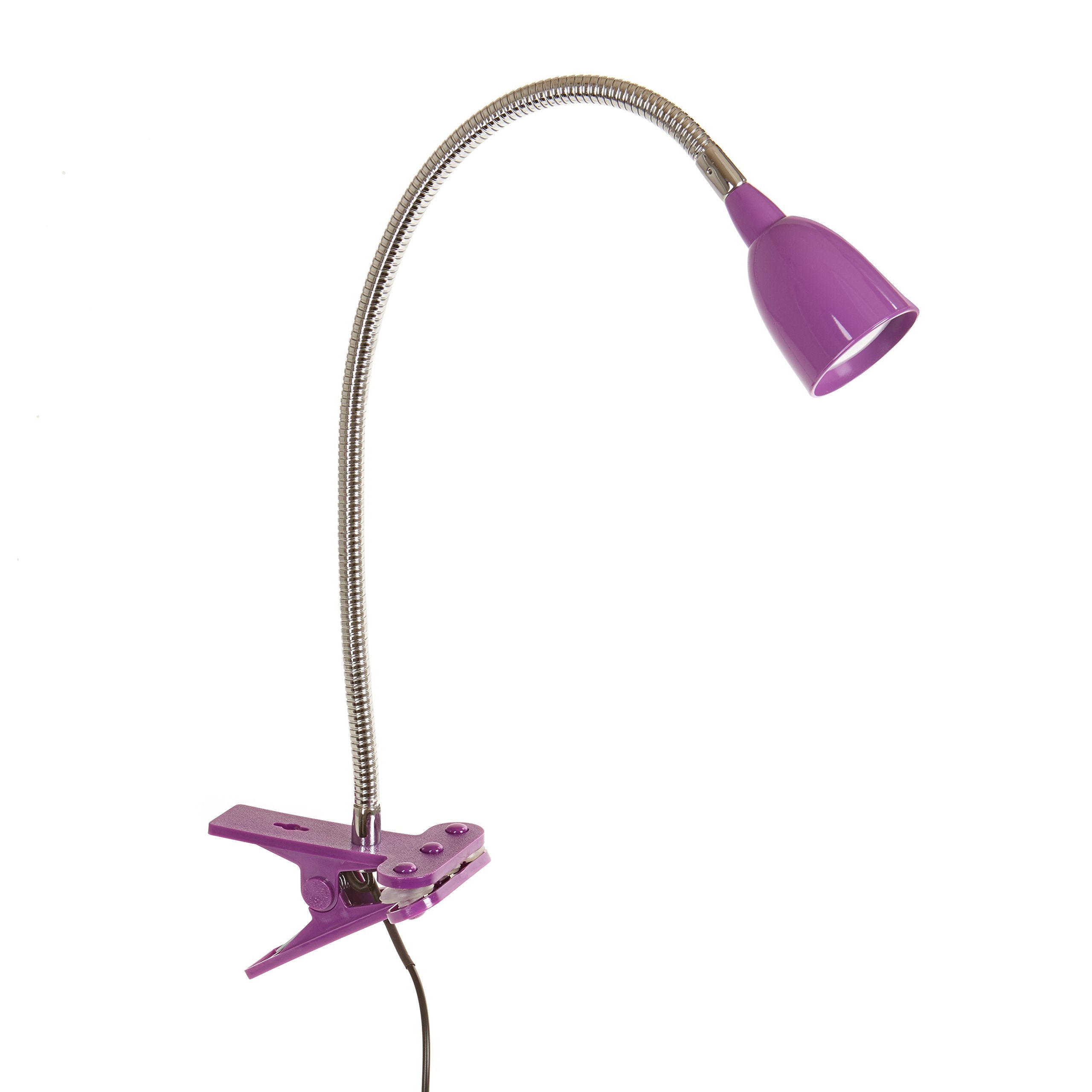 Newhouse Lighting Led Clip-On Light, Purple Clamp Lamp For Desk & Bed, Model Nhclp-Led-Pur, Ideal For Reading & Office Use