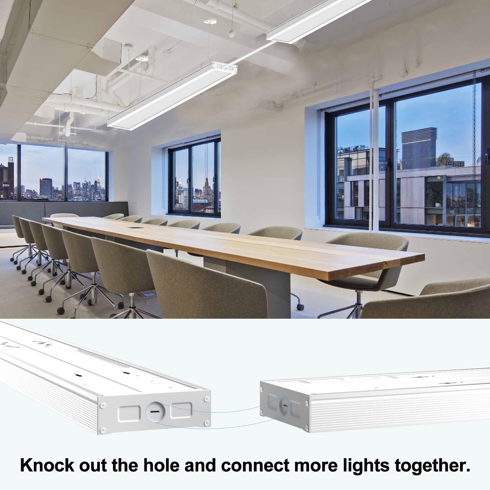 Lightdot 1Pack 4FT-5IN LED Wraparound Shop Lights, 50W 7000LM [Eqv. 400W] 3000/4000/5000K Adjustable, 4FT LED Shop Light Fixture