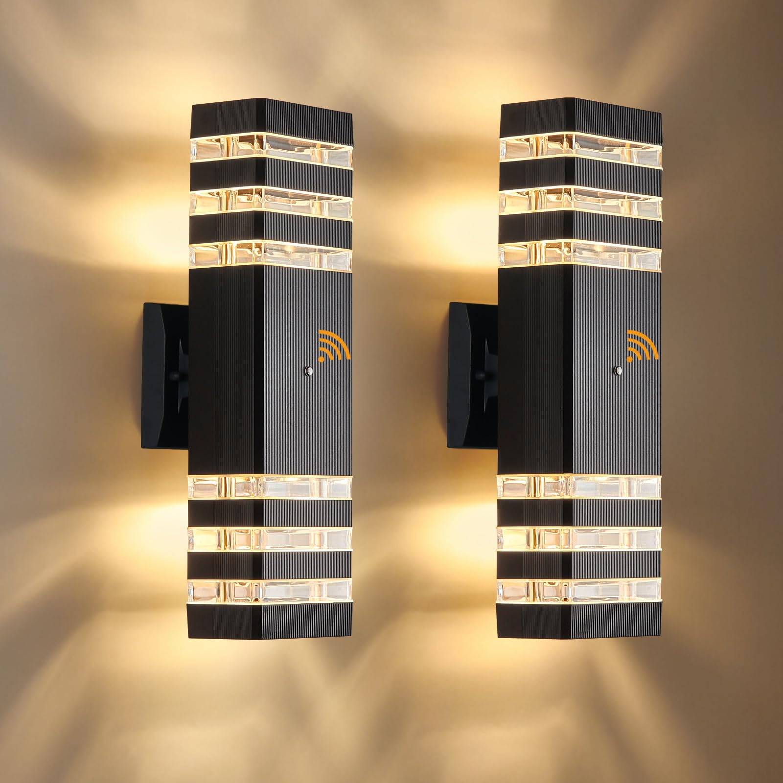 Dariisi Dusk To Dawn Outdoor Wall Lights 2 Pack, Up And Down Porch Lights Outdoor Wall Mount, Waterproof Exterior Lighting Fixtures For House Garage Patio