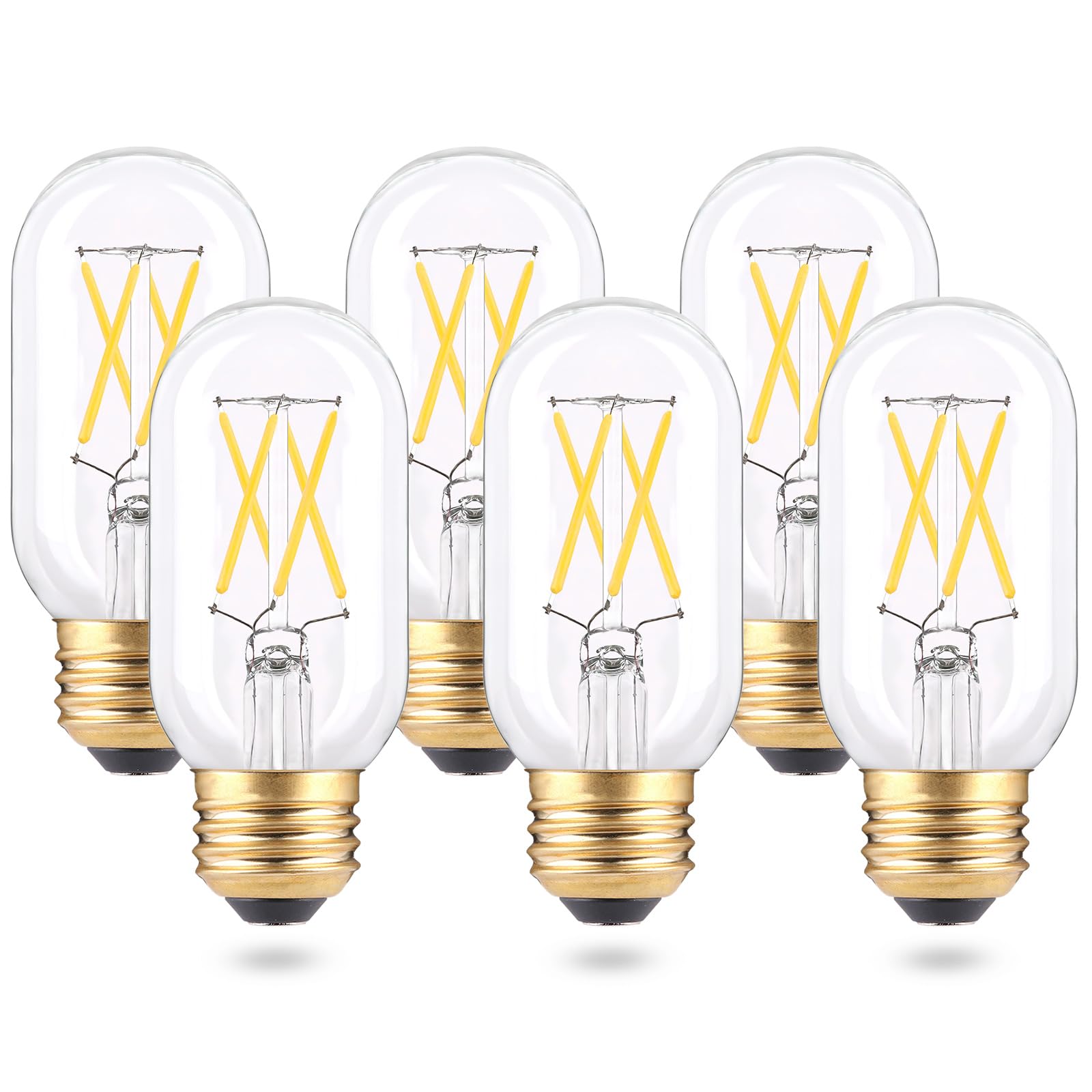 T45 Tubular Led Edison Bulbs Dimmable, E26 Led Bulb 40 Watt Equivalent, 4W T14 Led Chandelier Light Bulbs, 4000K Natural White T