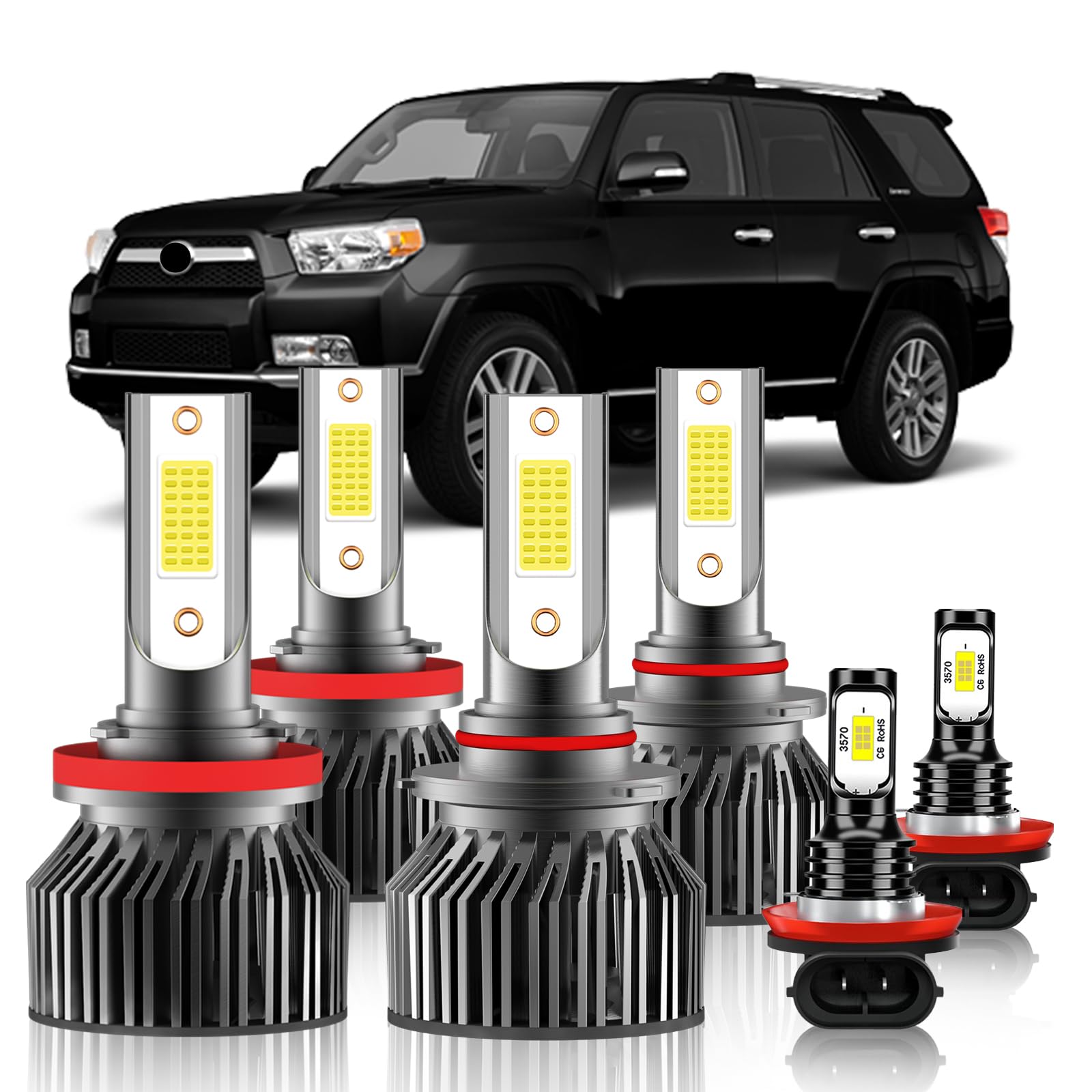 NEXILARA Fog Light Bulbs Compatible with Toyota 4Runner 2010-2021, Pack of 6