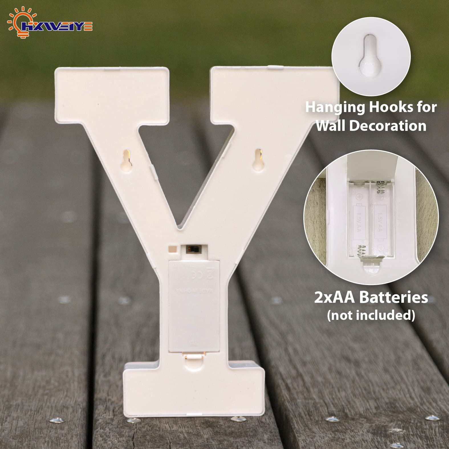 HXWEIYE LED Marquee Letters Lights Sign, 26 Alphabet + Numbers, Battery Powered, Warm White Color