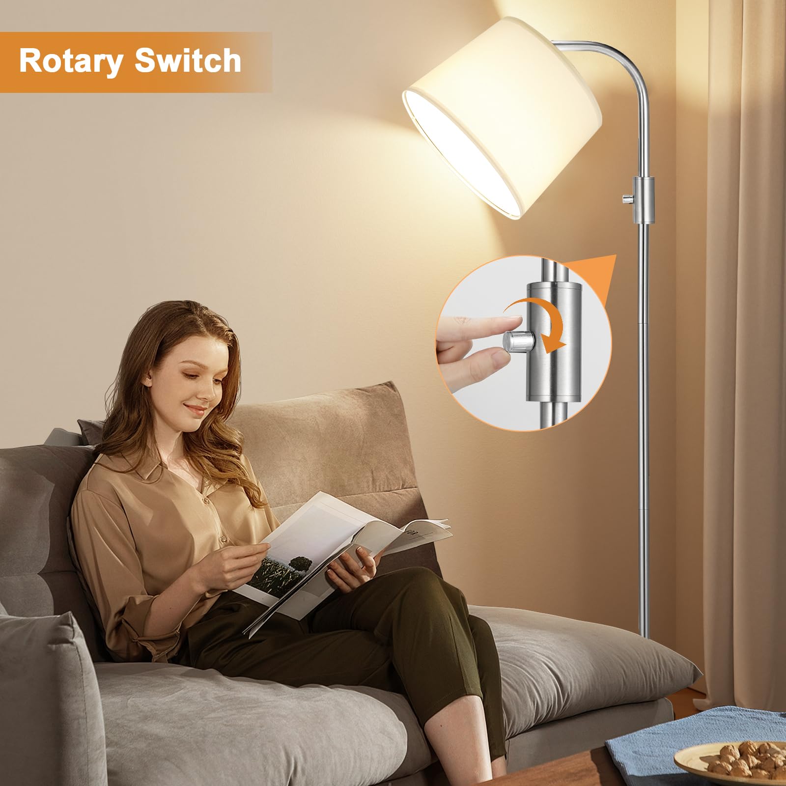 Ambimall ?????????? ???????????????? ?????????? ???????? - Floor Lamps 9W Led Light Bulbs, Standing Lamps For Living Room, Moder