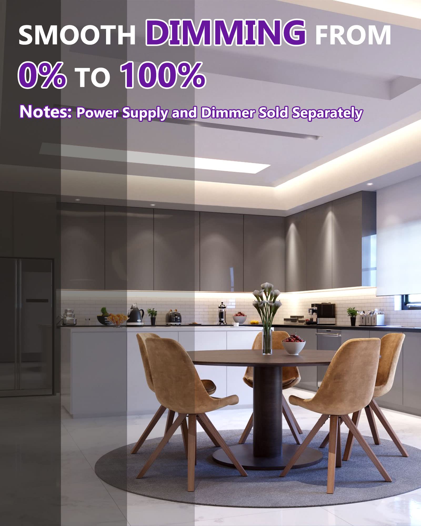 Hitlights Cob Led Strip Lights Neutral White 4000K, 32.8Ft Premium High Density 24V Tape Light, 5120Leds, 350+ Lm/Ft, Cri 90+, I