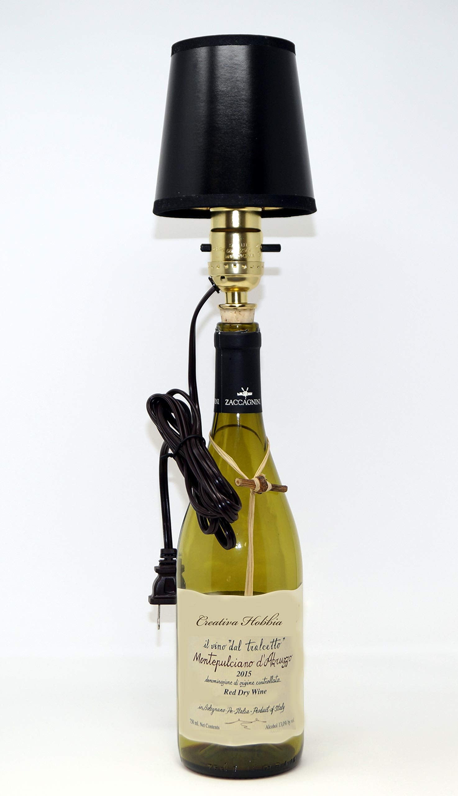 Creative Hobbies® M992S Wine Bottle Lamp Making Kit Is Pre-Wired And Easy To Use! Silver Color Cord & Socket
