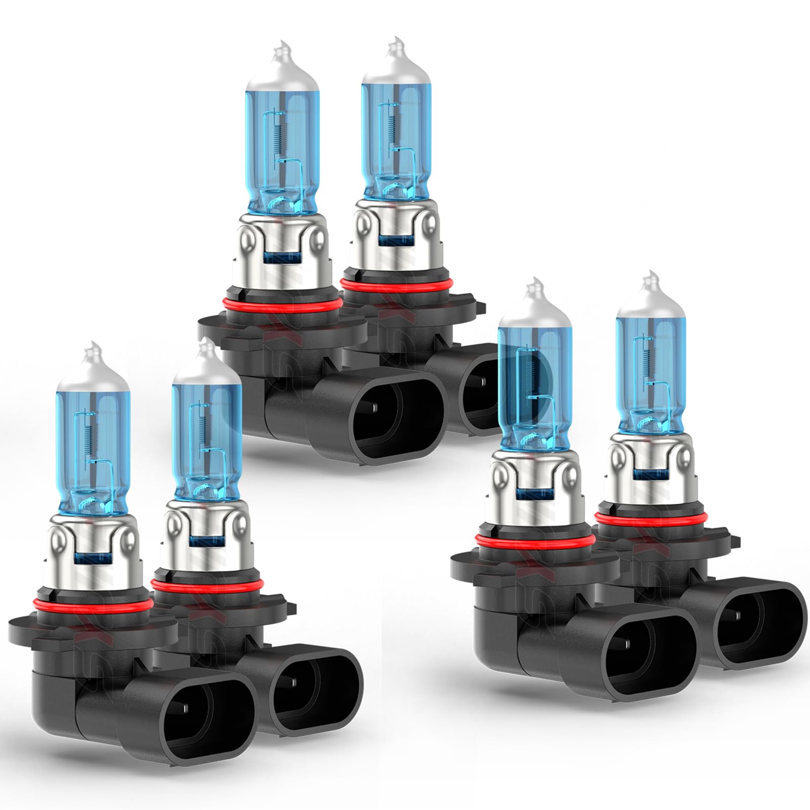 SYJIIP Halogen Headlight Bulbs 9005 9006 High Low Beam + Fog Light, 6000K White, 300% Brightness, 6-Pack for Chevy Silverado 