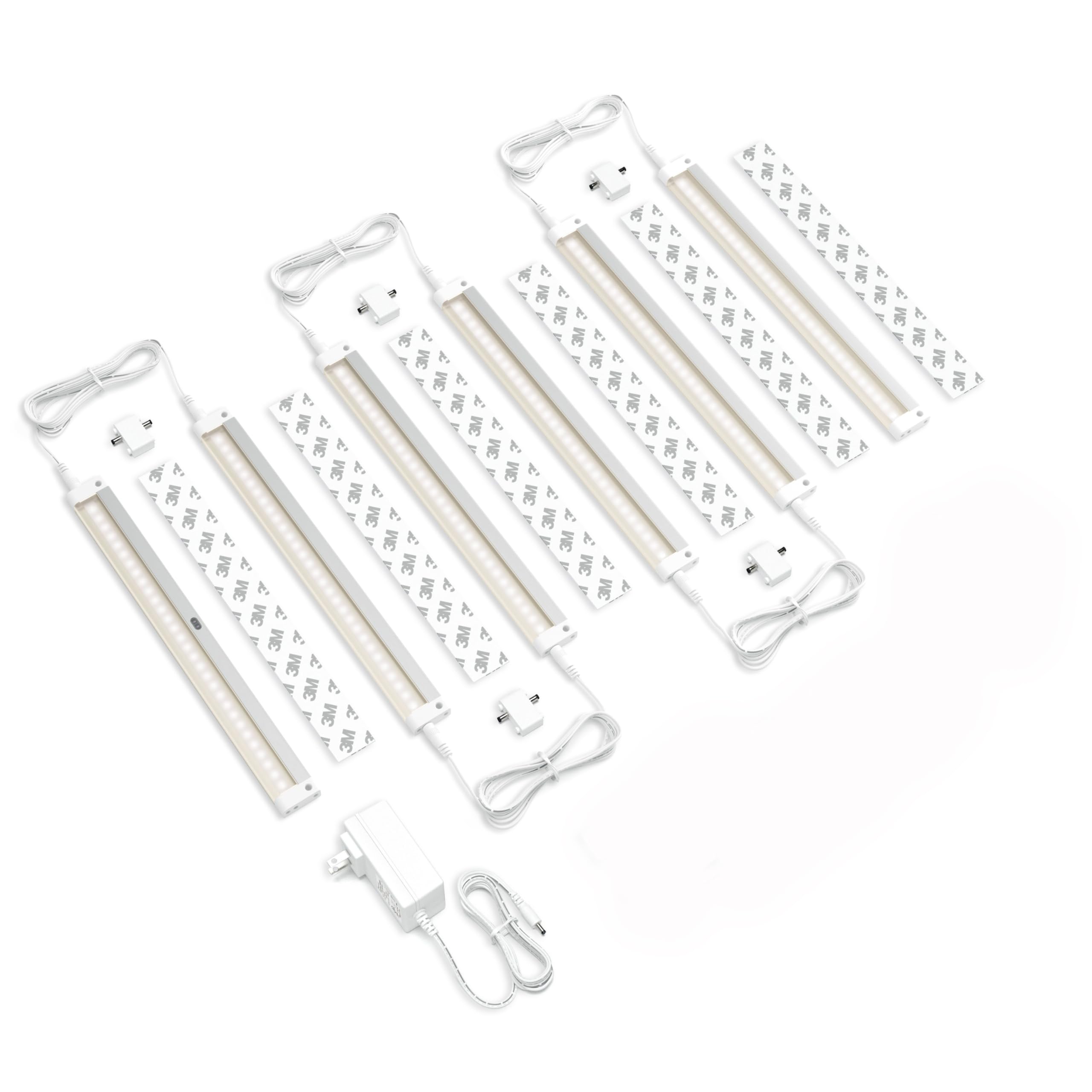EShine Under Cabinet LED Lighting Kit, Dimmable 6-Pack 12 in, Warm White (3000K), Model ELW3006DW