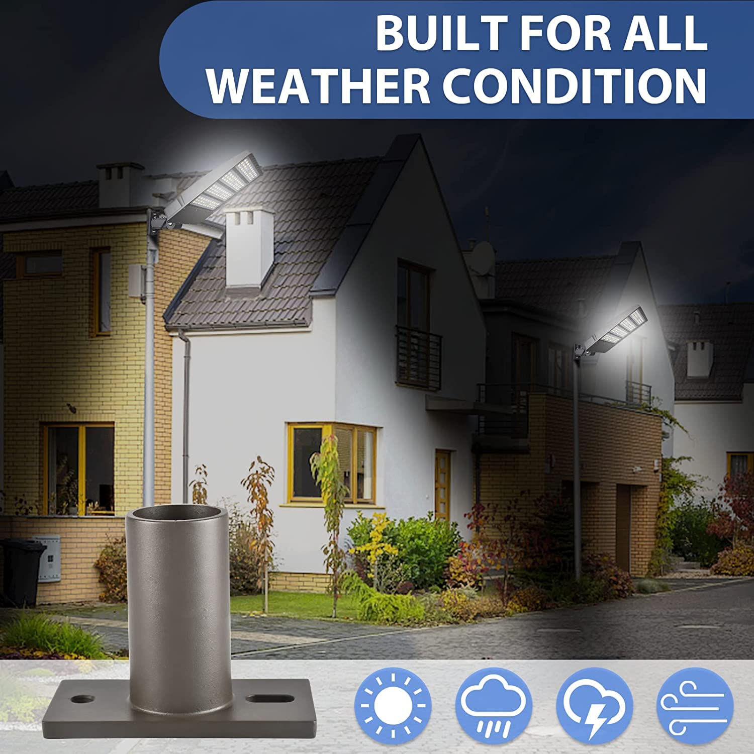 Kccct Slip Fitter Adapter For Outdoor Light Fixtures,Transform The Slip Fitter Into Arm Mounting.Corrosion Resistant Materials Adaptor For Outdoor Flood Light,Parking Lot Lights,Shoebox Light Fixture